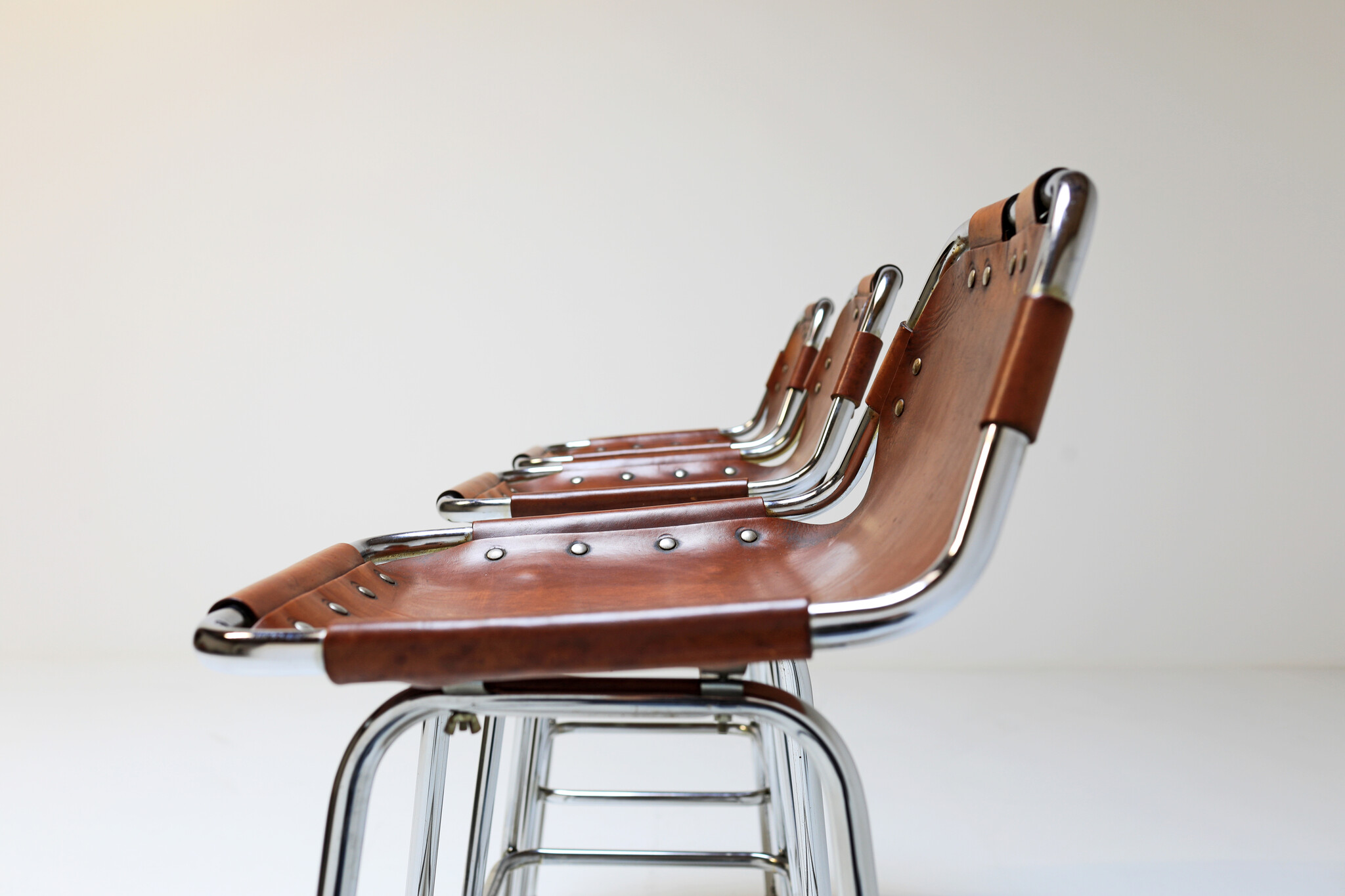 Vintage bar stools Les Arcs selected by Charlotte Perriand, 1960's