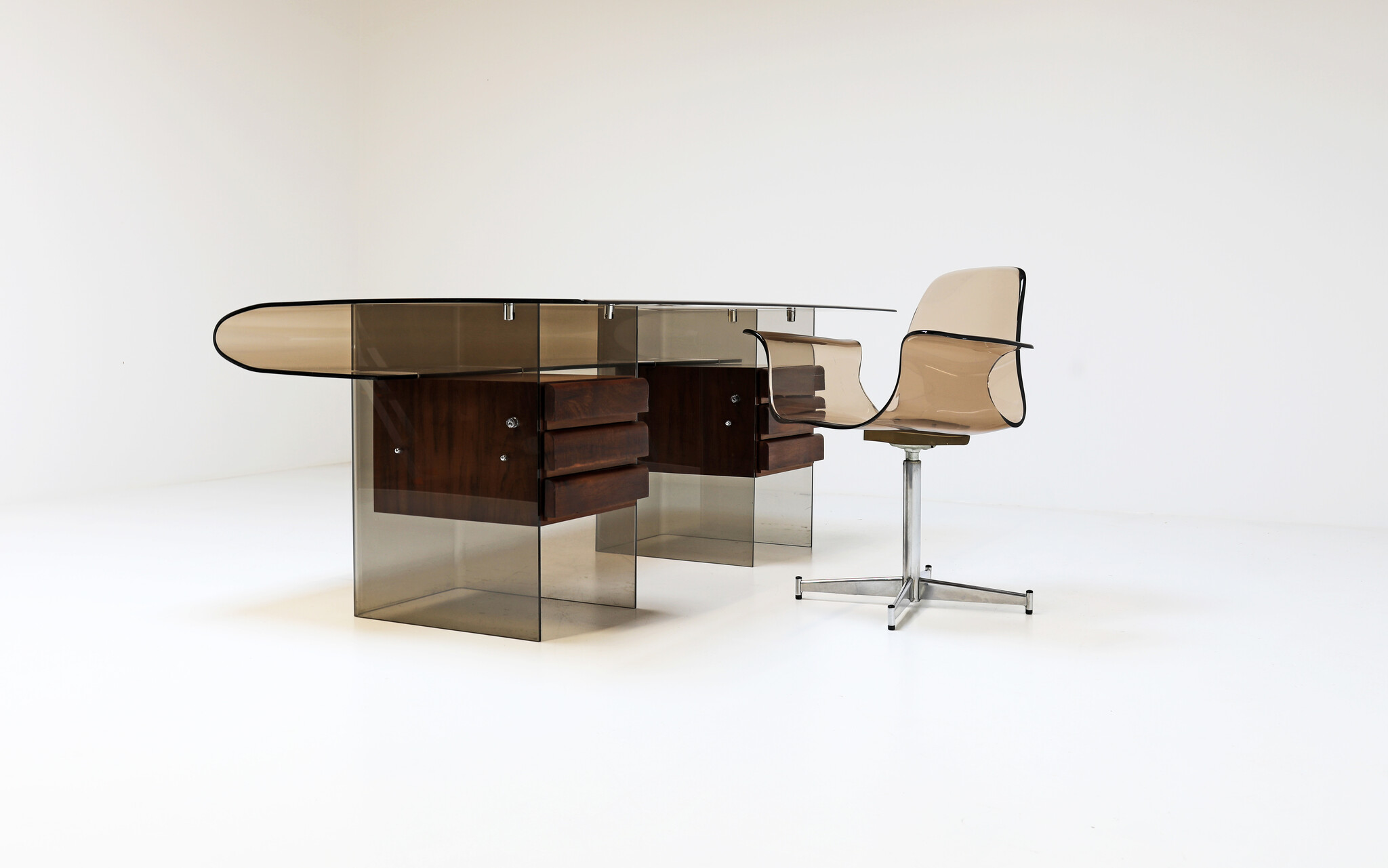 Architectural space age executive desk, 1970's