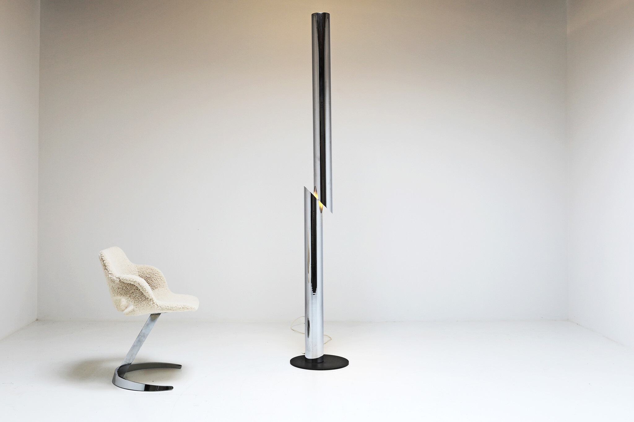 Cicindela Chrome floorlamp by Angelo Cortesi for Form e Superfici