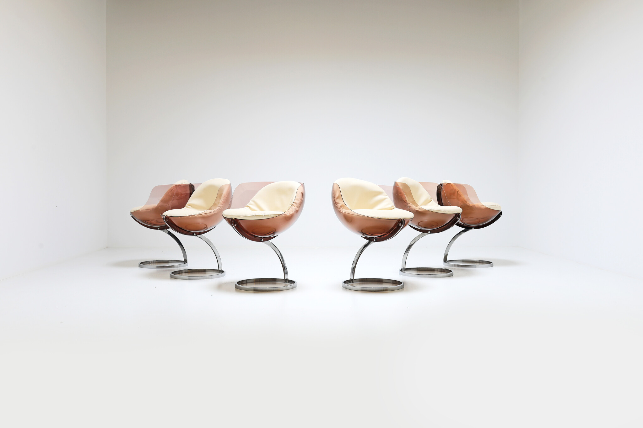 Sphere dinning chairs van Boris Tabacoff voor Mobilier Modulaire Moderne, 1970's