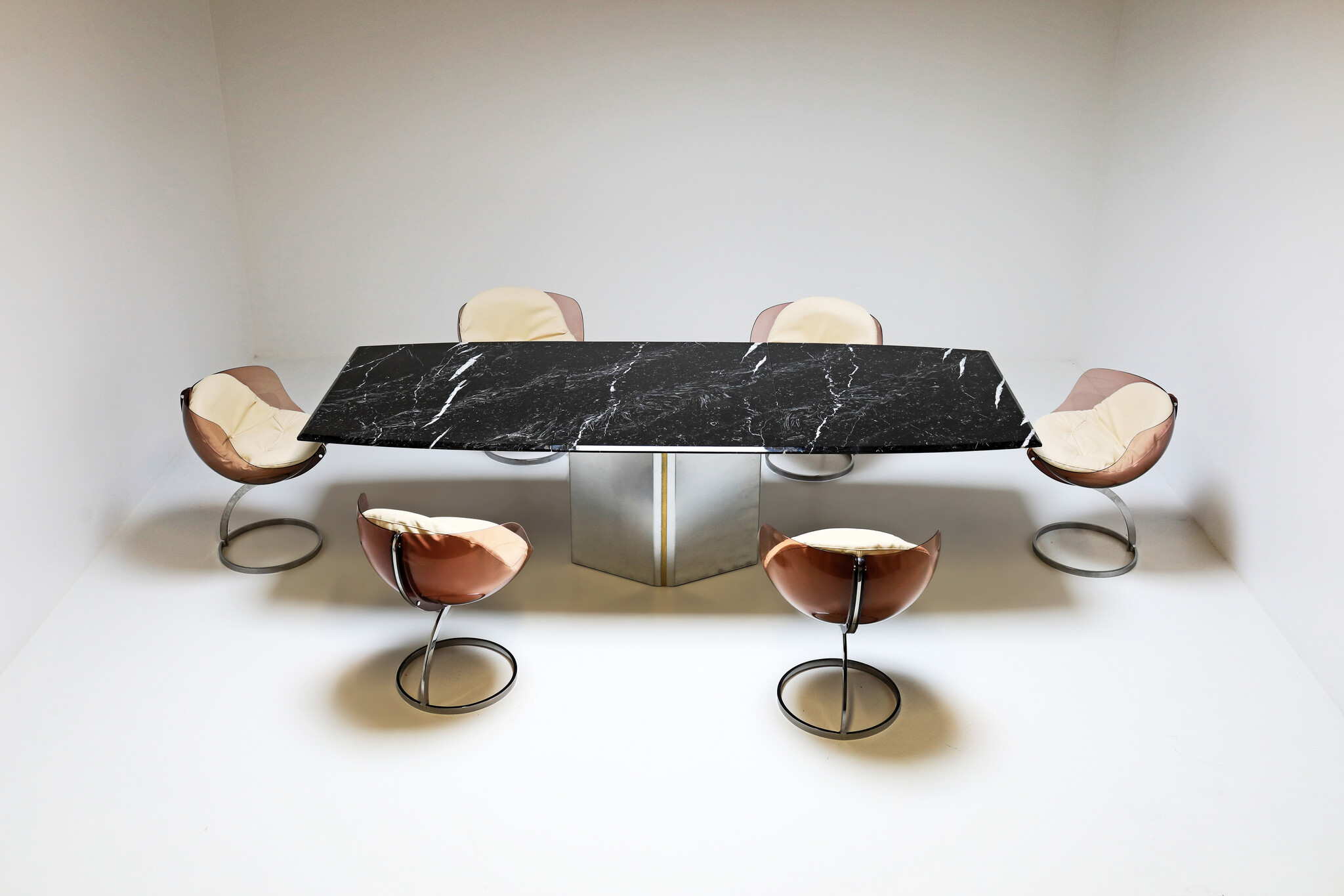 Sphere dinning chairs van Boris Tabacoff voor Mobilier Modulaire Moderne, 1970's