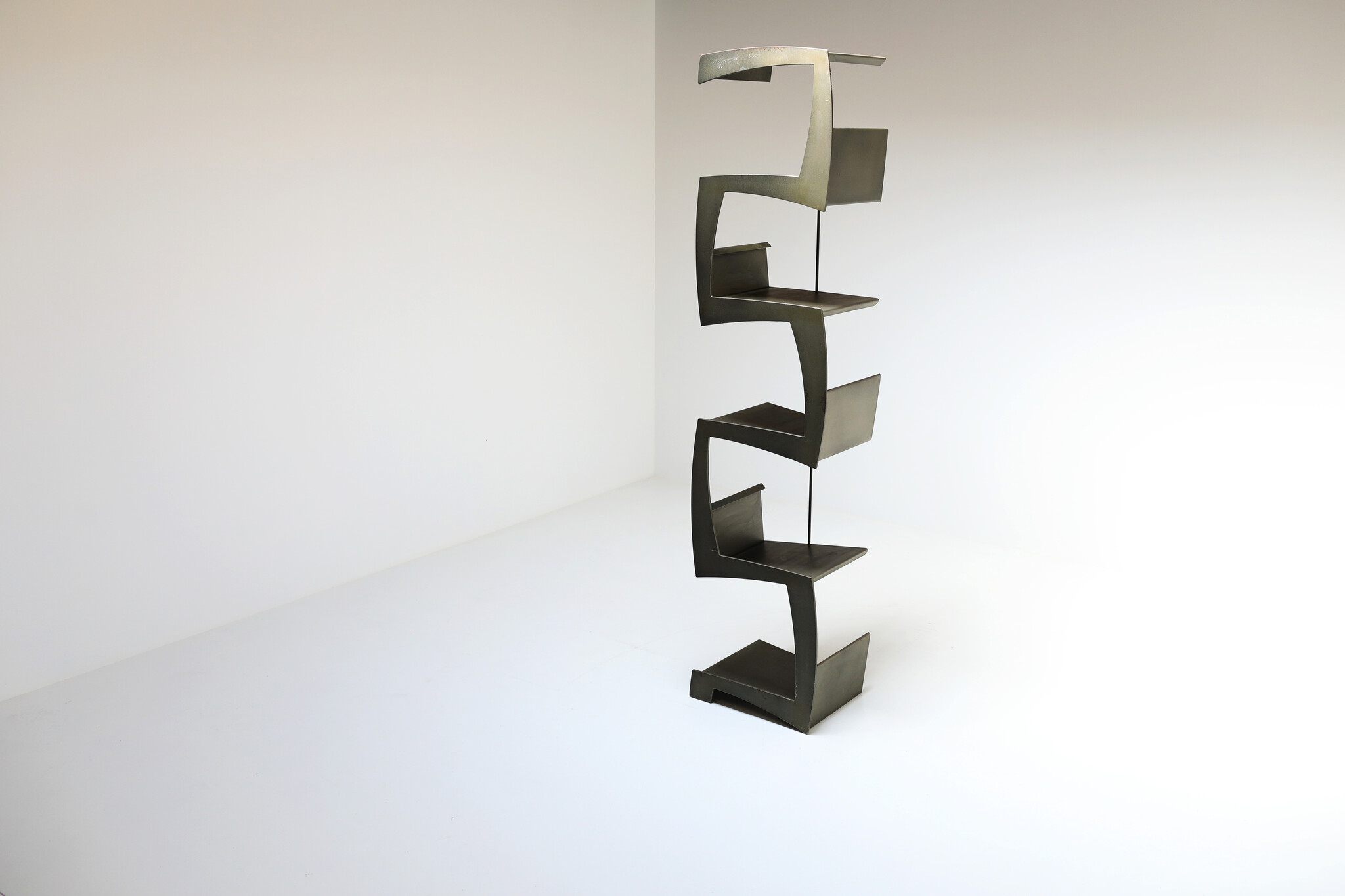 Architectural metal bookshelf, 1980's