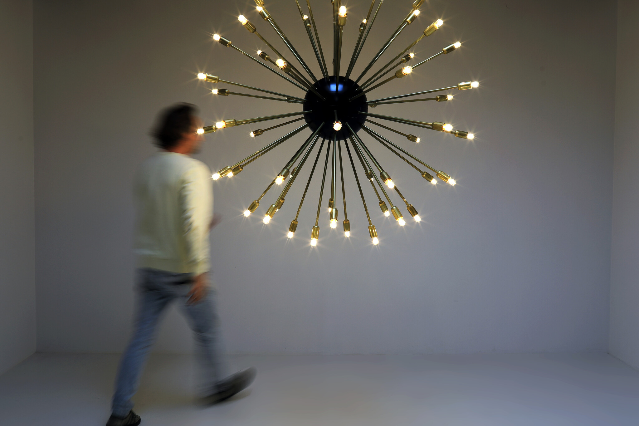 Extra large brass Sputnik chandelier