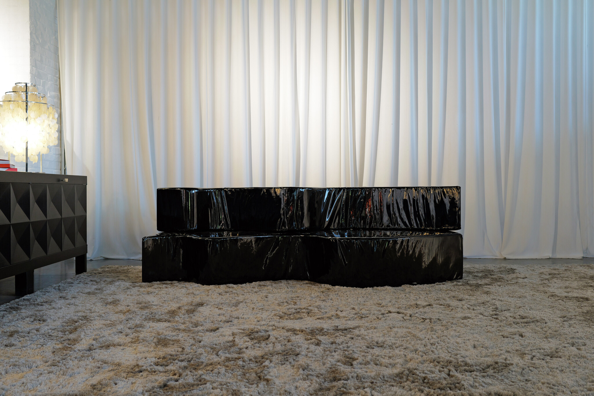 Black 'Superonda' Sofa by Archizoom Associati for Poltronova, Italy 1967
