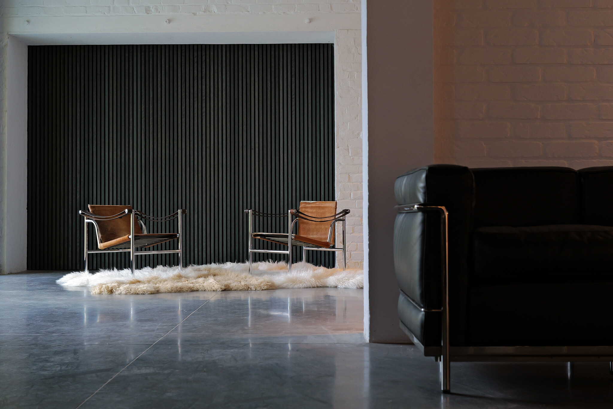 Koppel Lc1 van Le Corbusier voor Cassina, 1960's