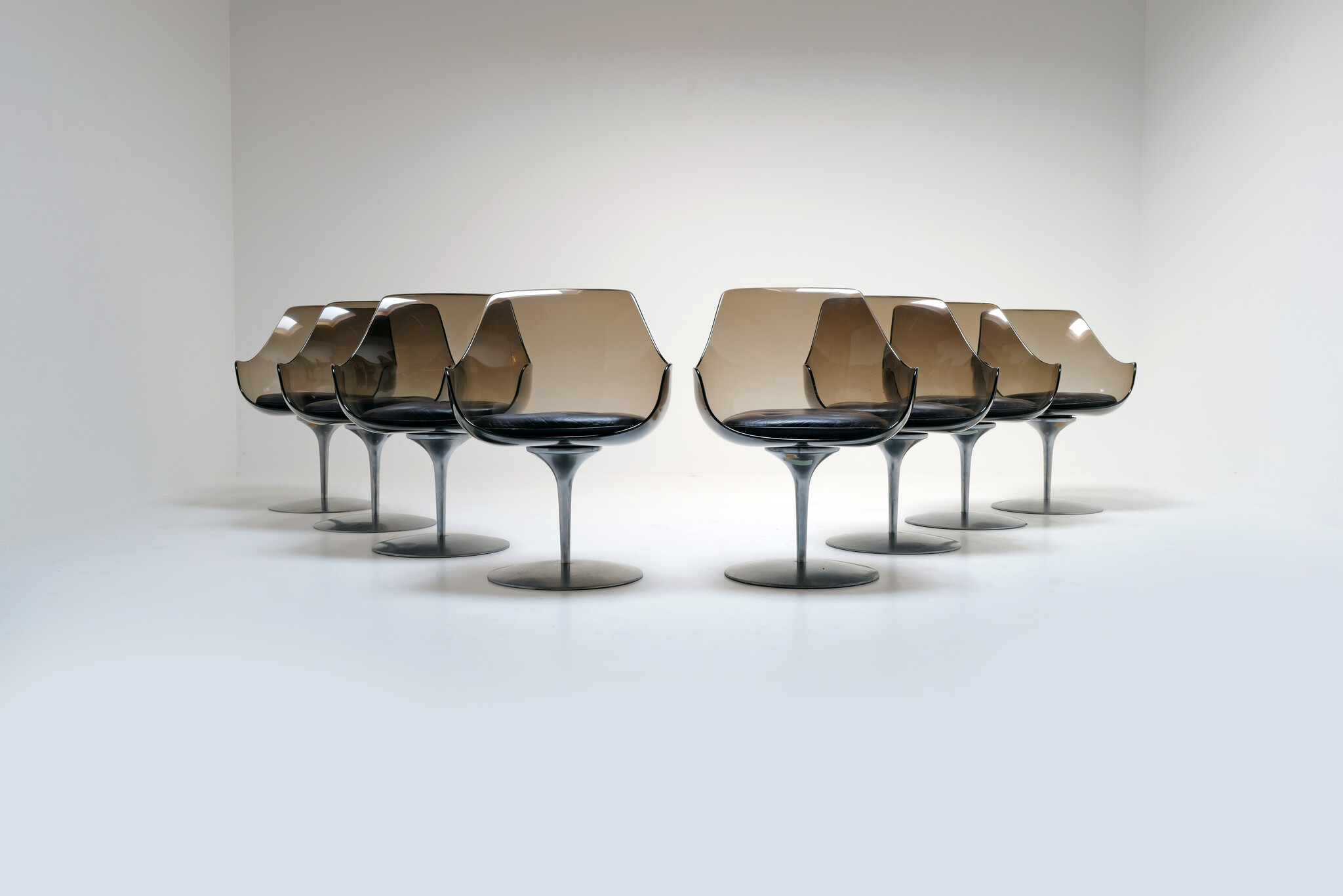Ensemble de 8 chaises Champagne par Estelle & Erwin Laverne, 1962