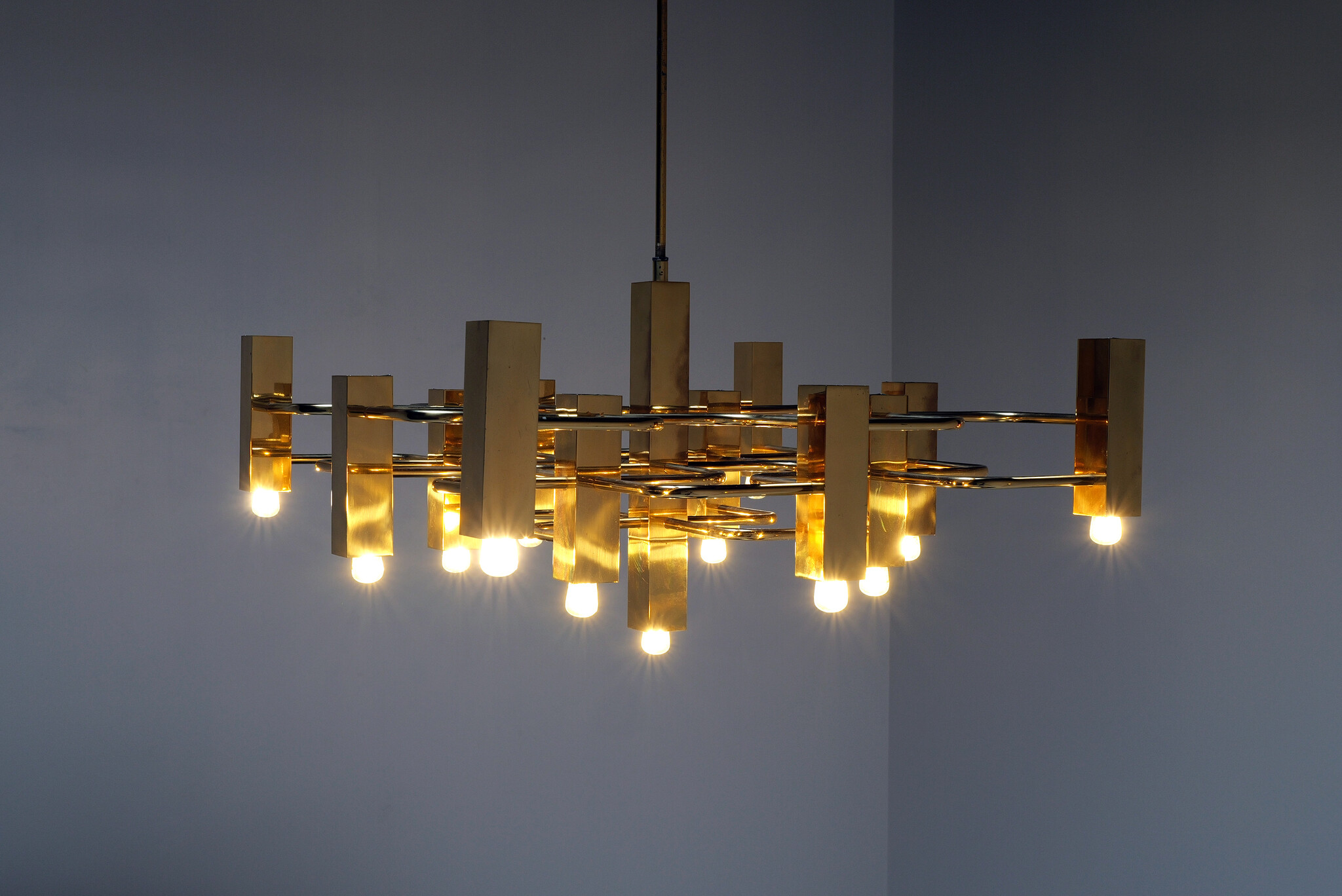 Lustre géométrique de Boulanger Gaetano Sciolari, années 1970