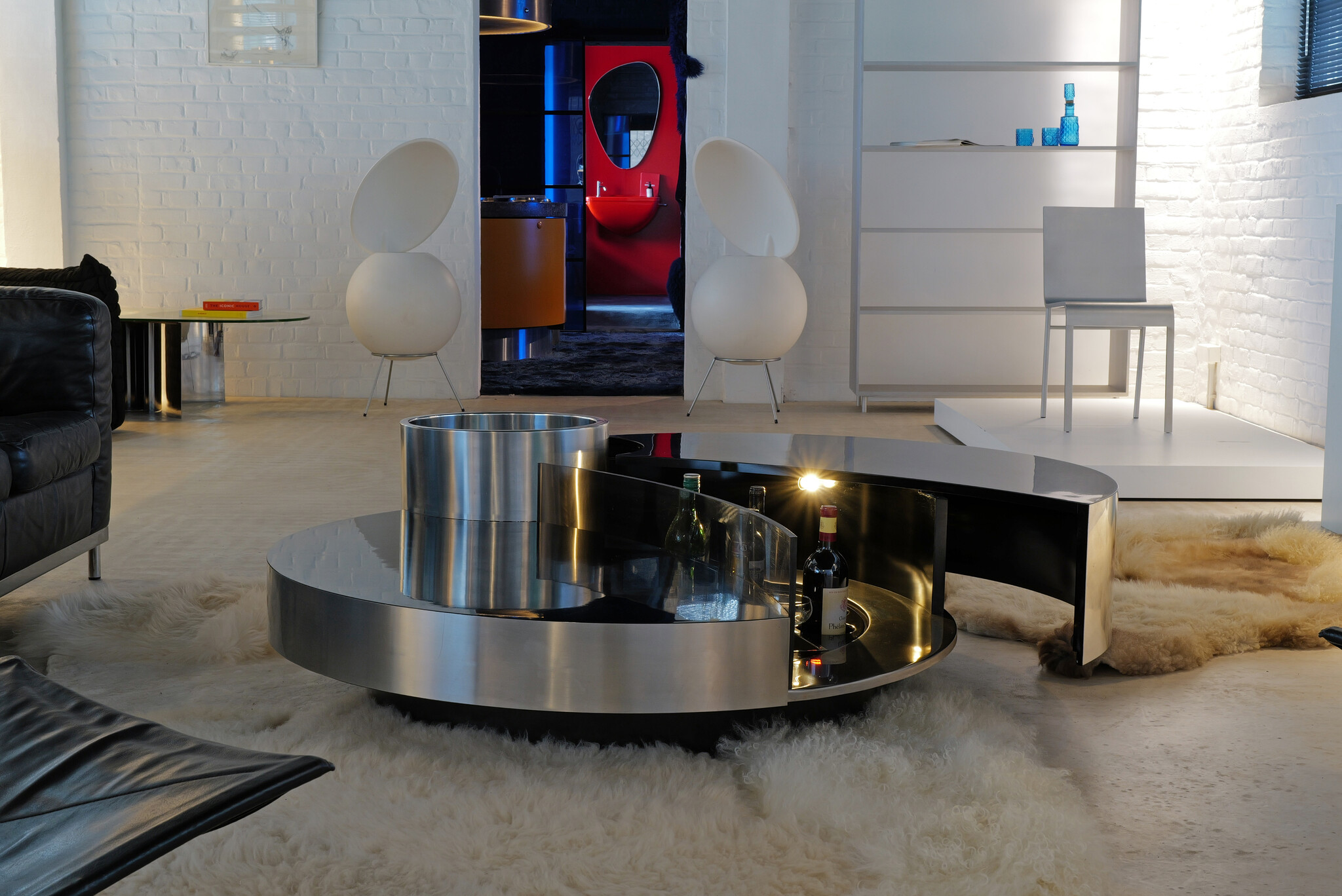 Massimo Papiri coffee table bar for Mario Sabot, 1970s
