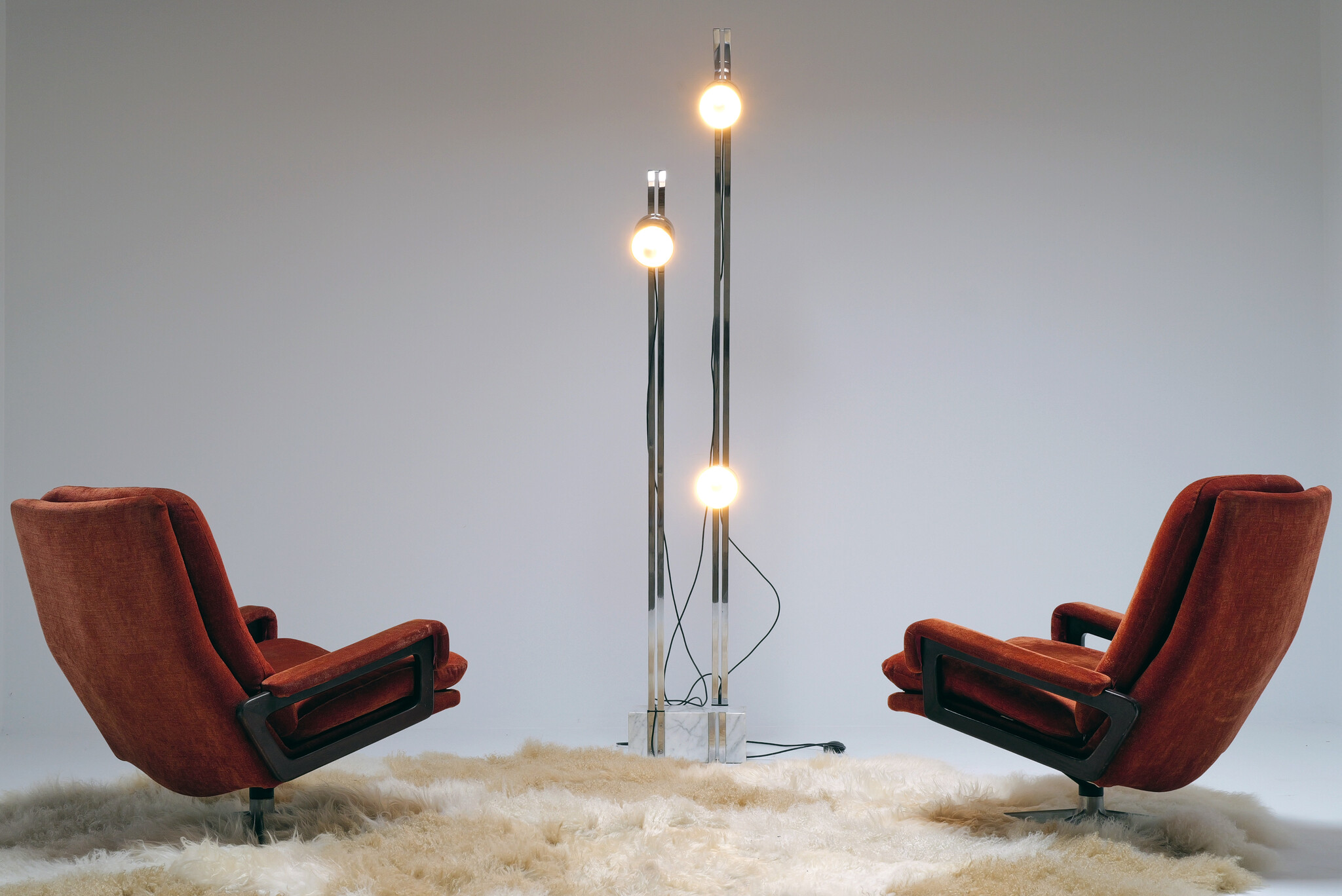 Vintage Italiaanse chrome vloerlamp, 1970's
