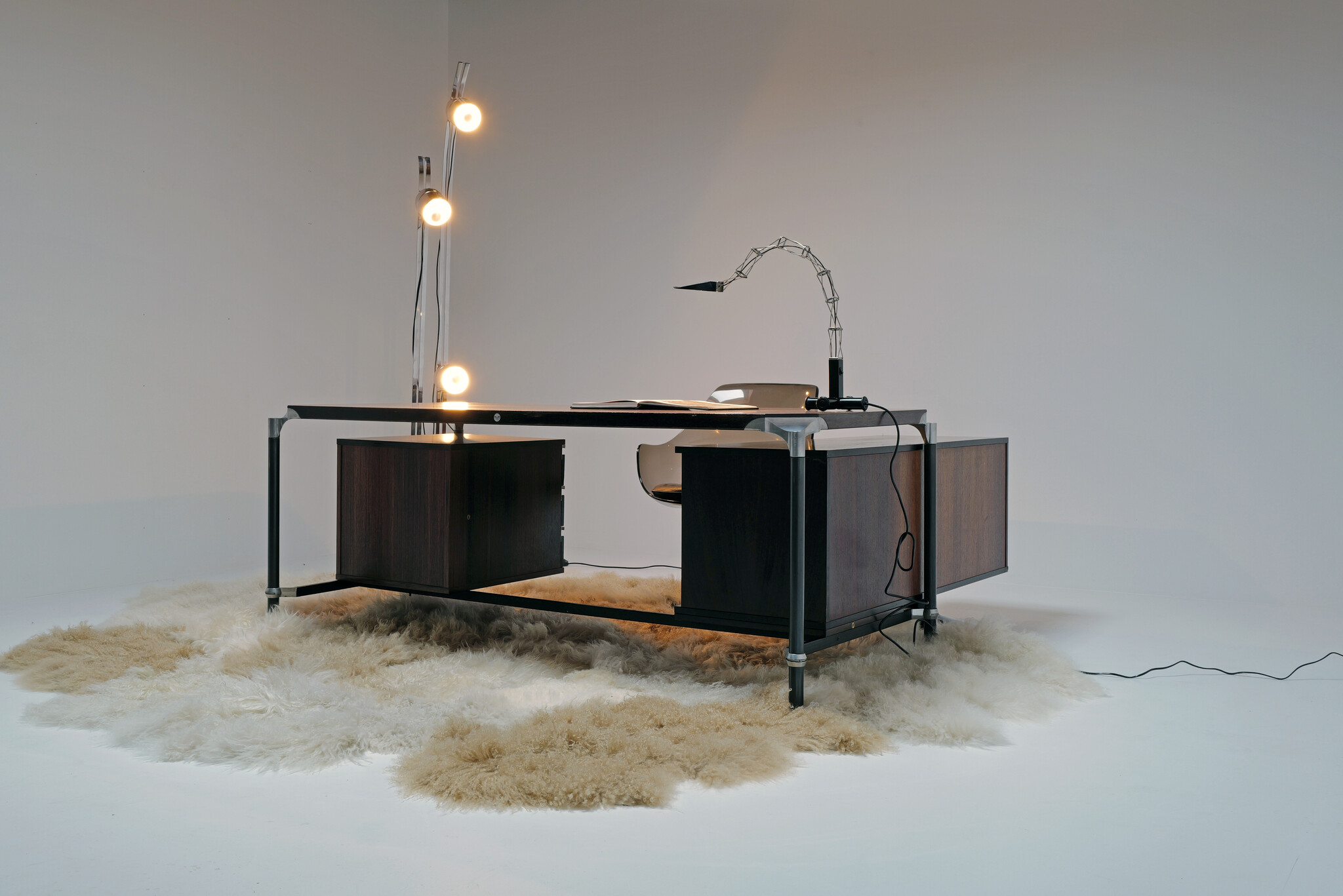 Rosewood desk by Ico Parisi for MIM Roma, 1960s