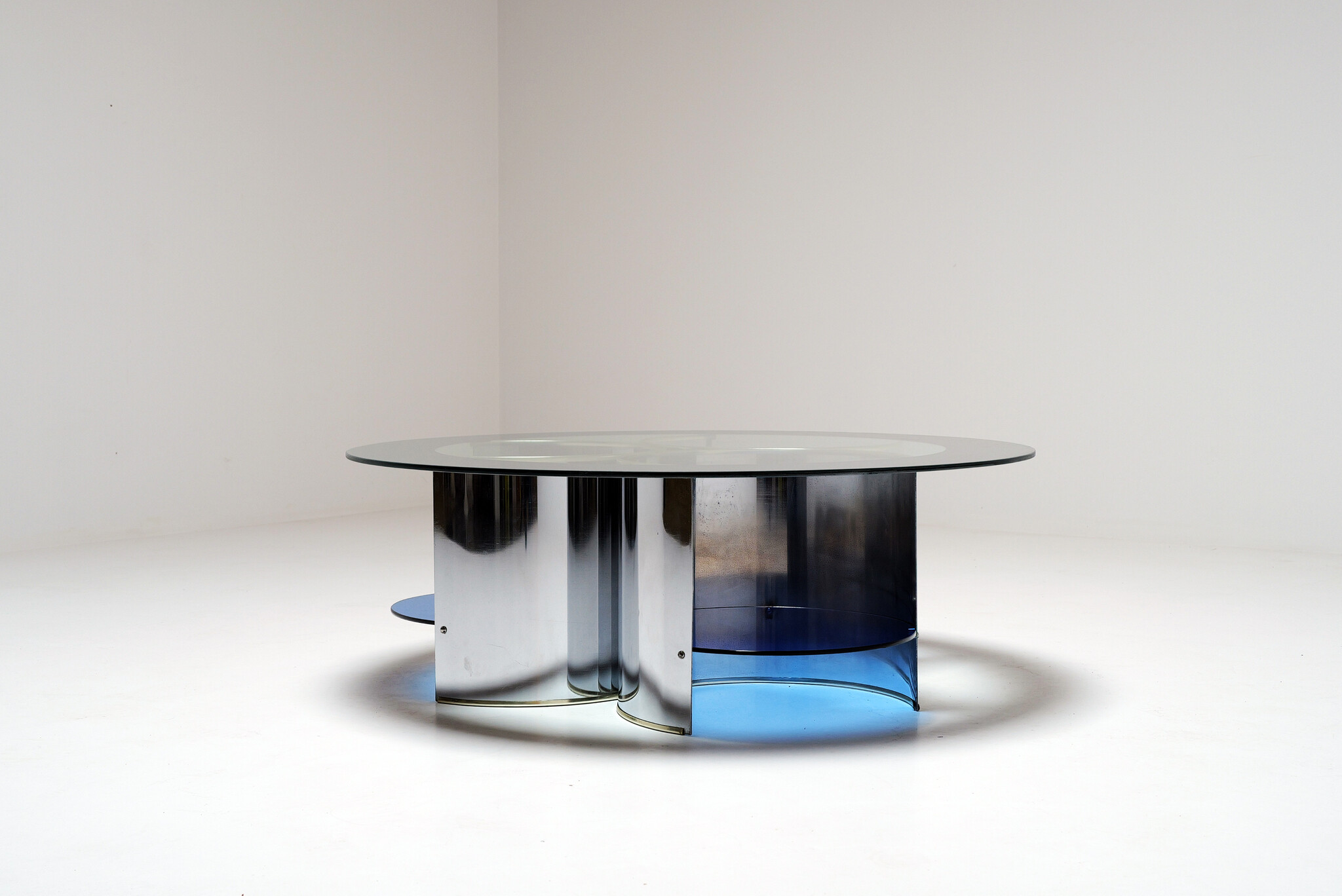 Table basse T20 Fascia Specchiata de Luigi Caccia Dominioni, années 1970