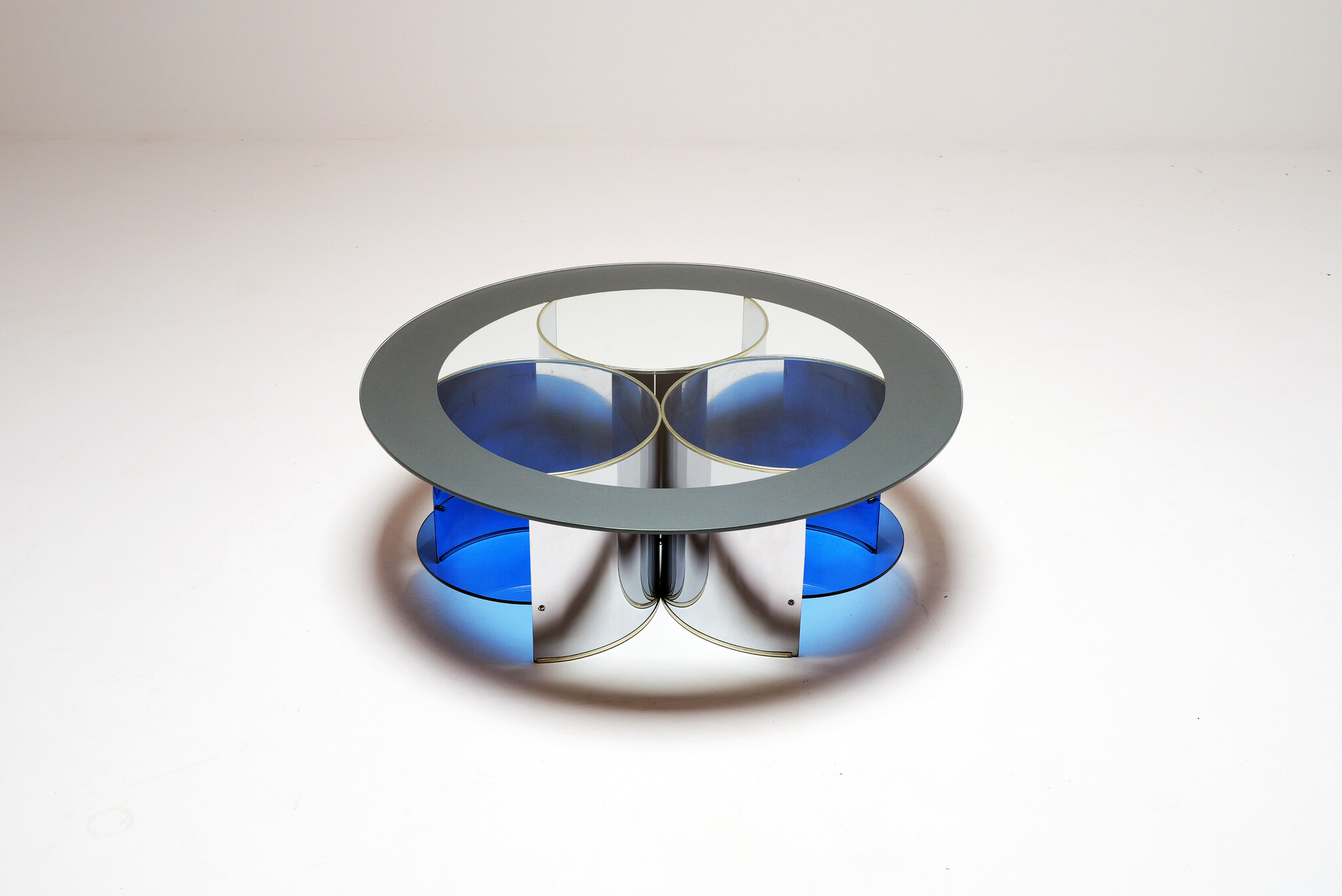 Table basse T20 Fascia Specchiata de Luigi Caccia Dominioni, années 1970