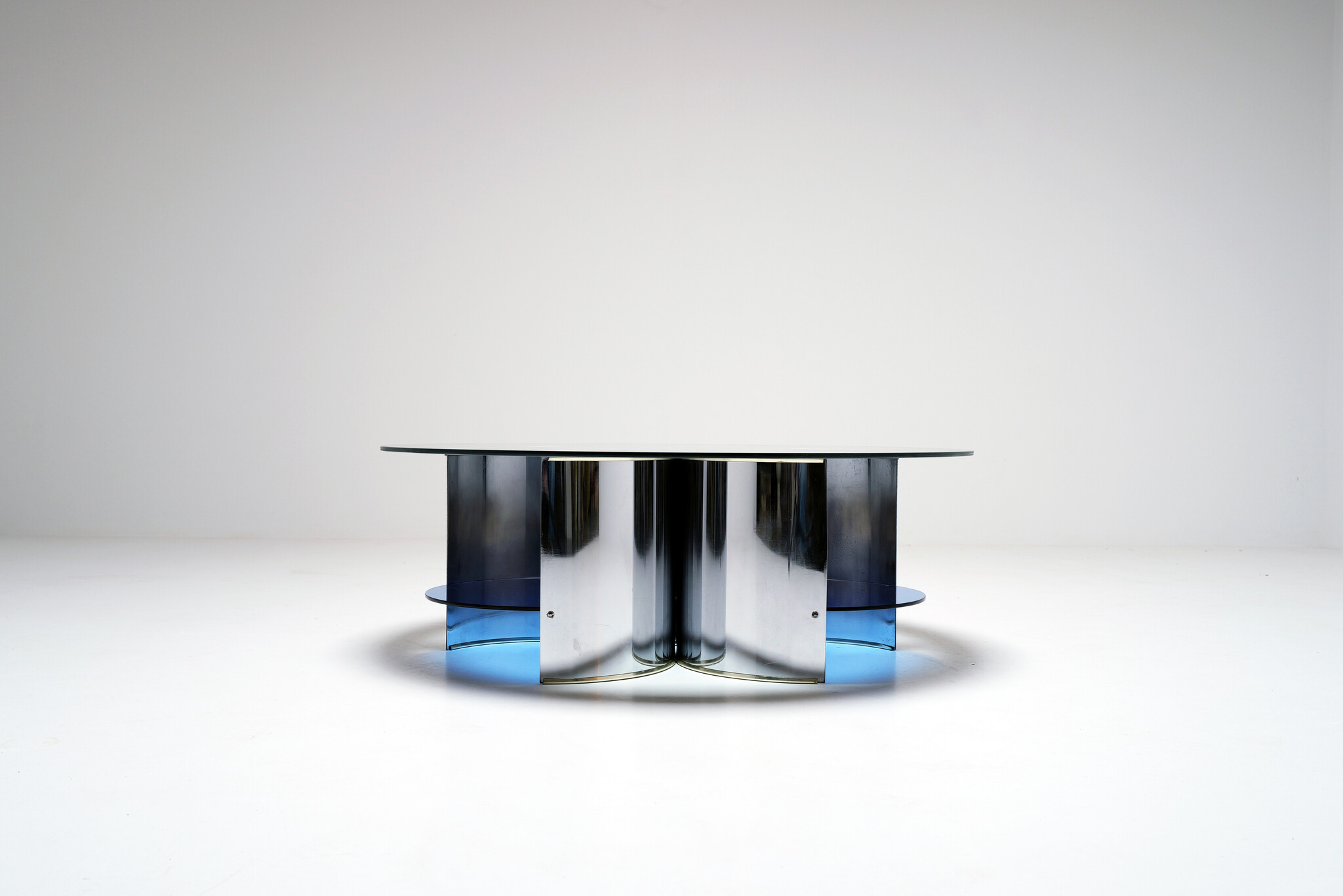 Table basse T20 Fascia Specchiata de Luigi Caccia Dominioni, années 1970