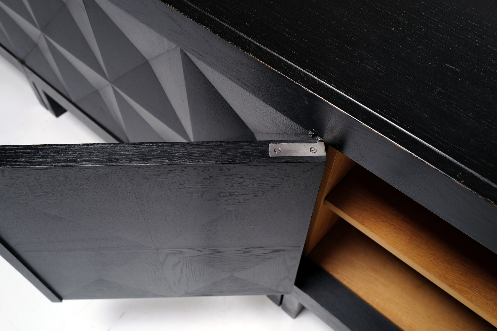 Zeldzame Brutalistische sideboard en barkast Van J. Batenburg Voor E.M.Y, Belgie 1969