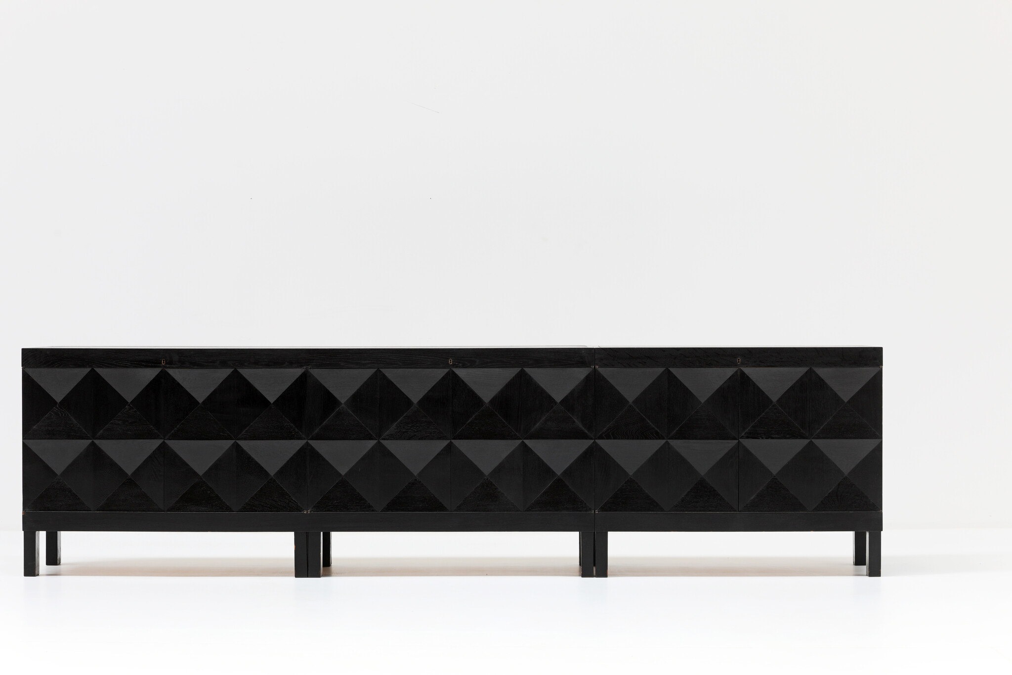 Zeldzame Brutalistische sideboard en barkast Van J. Batenburg Voor E.M.Y, Belgie 1969