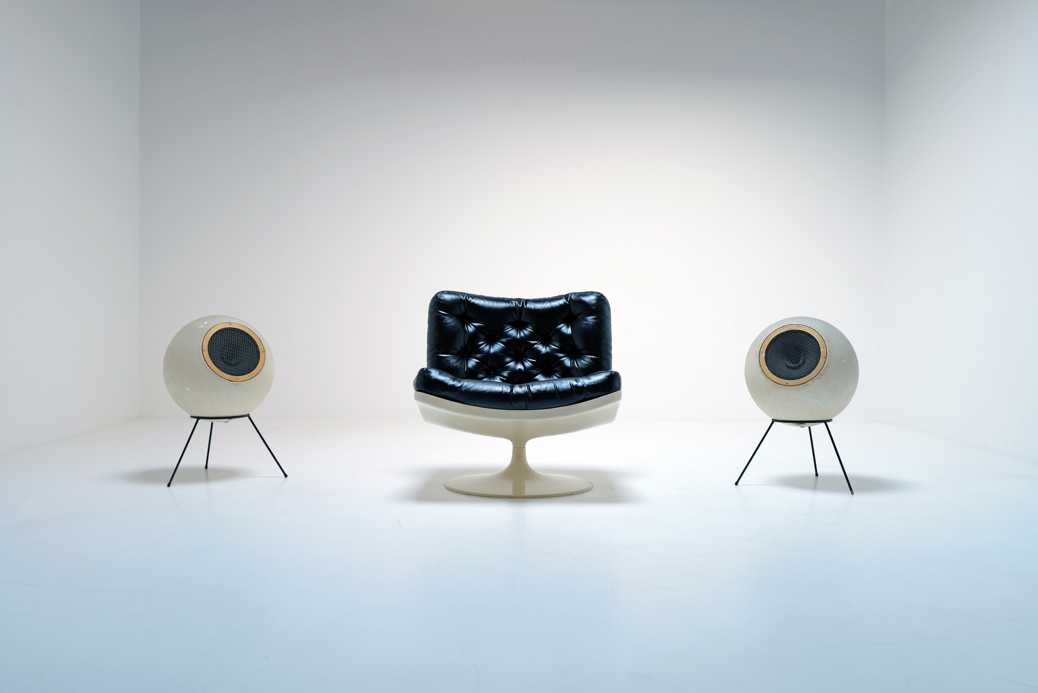 Elipson vintage luidsprekers in gips, 1960's