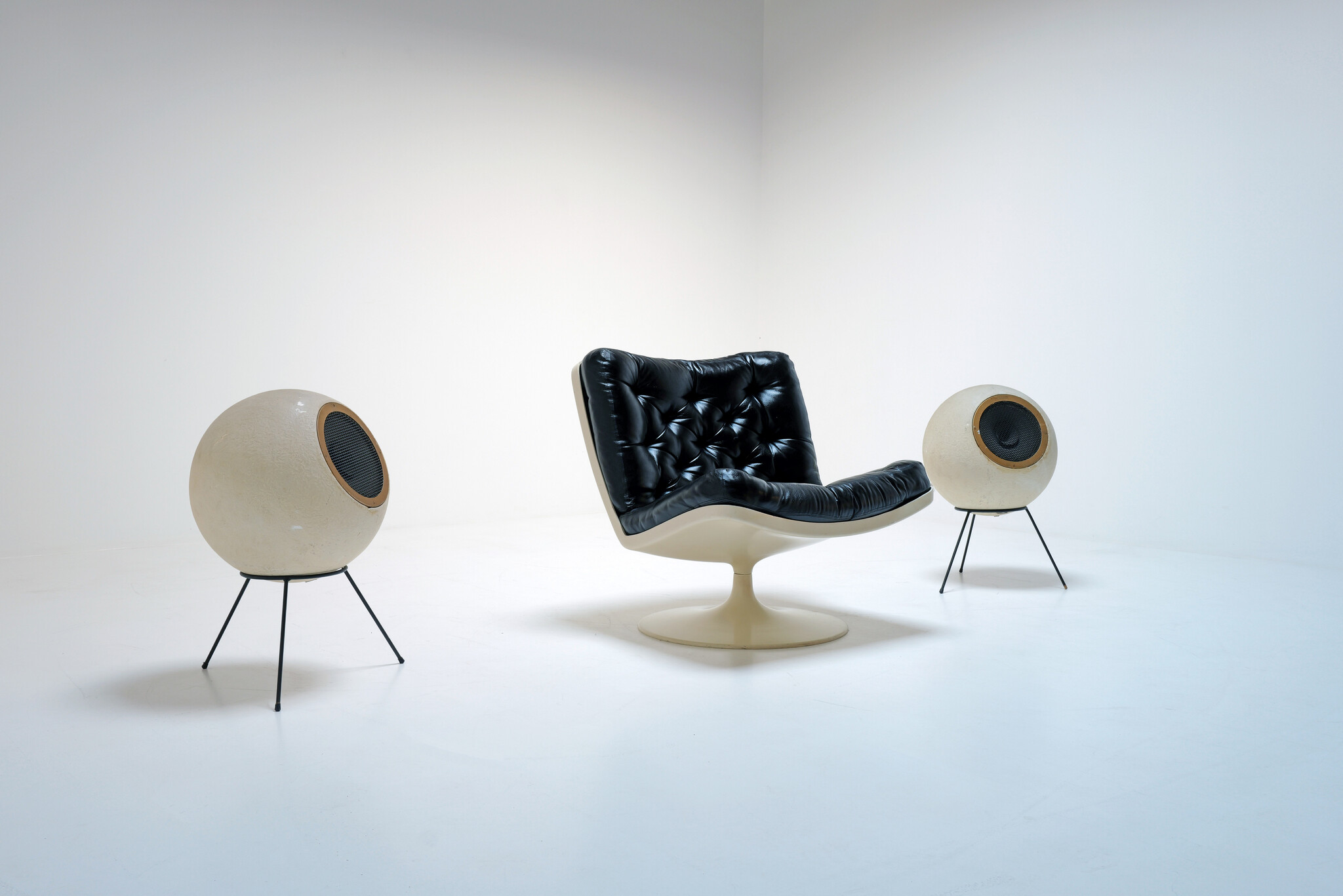 Elipson vintage luidsprekers in gips, 1960's