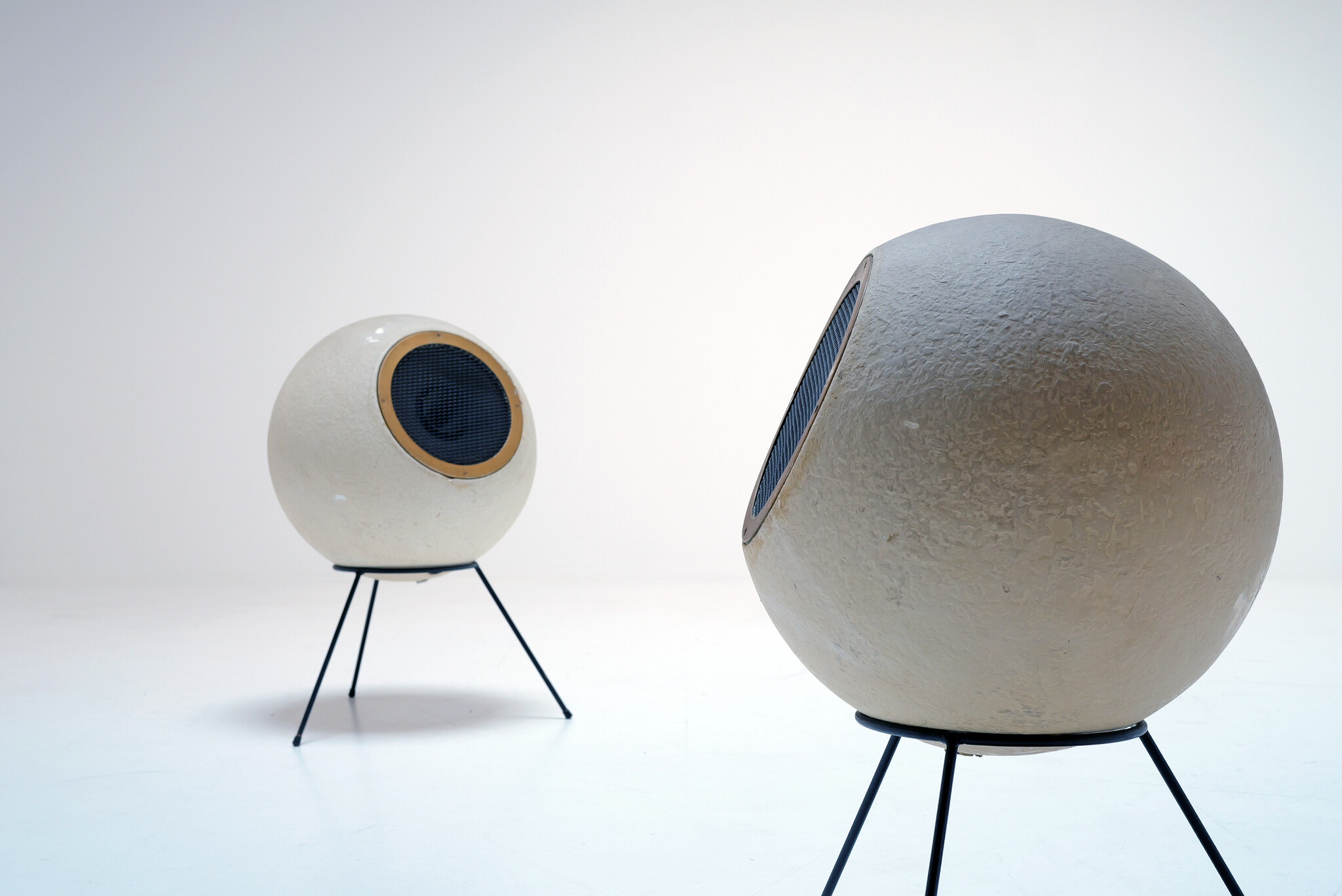 Elipson vintage luidsprekers in gips, 1960's