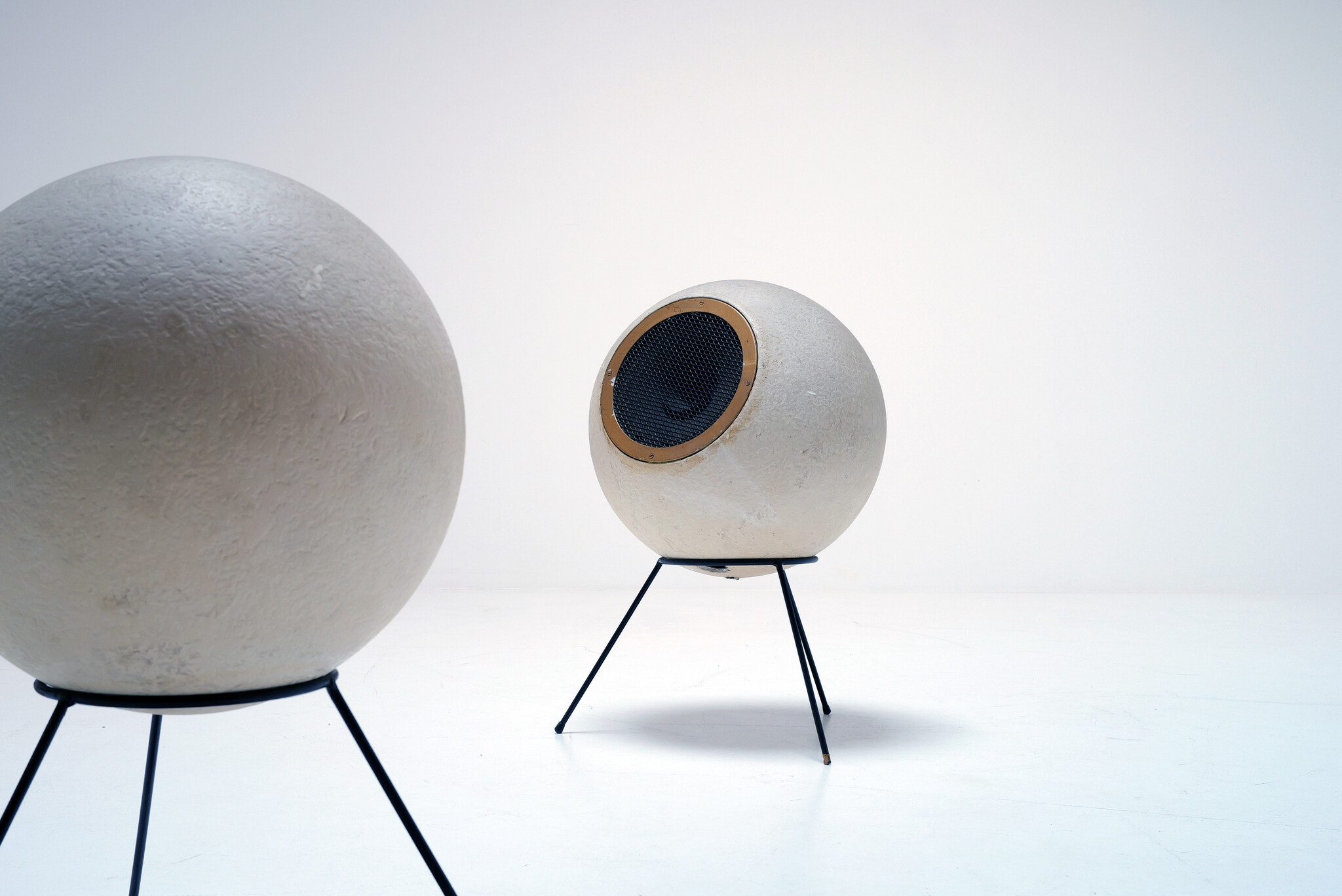 Elipson vintage luidsprekers in gips, 1960's