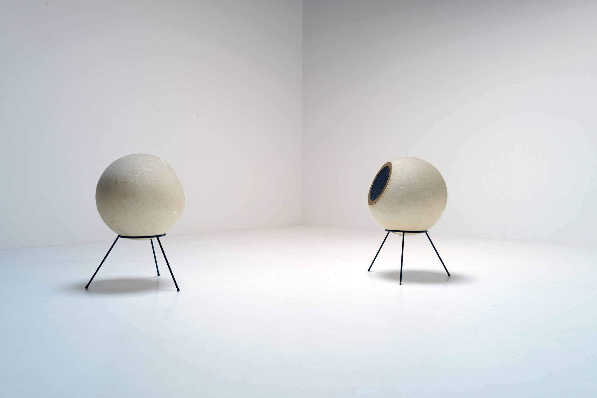 Elipson vintage luidsprekers in gips, 1960's