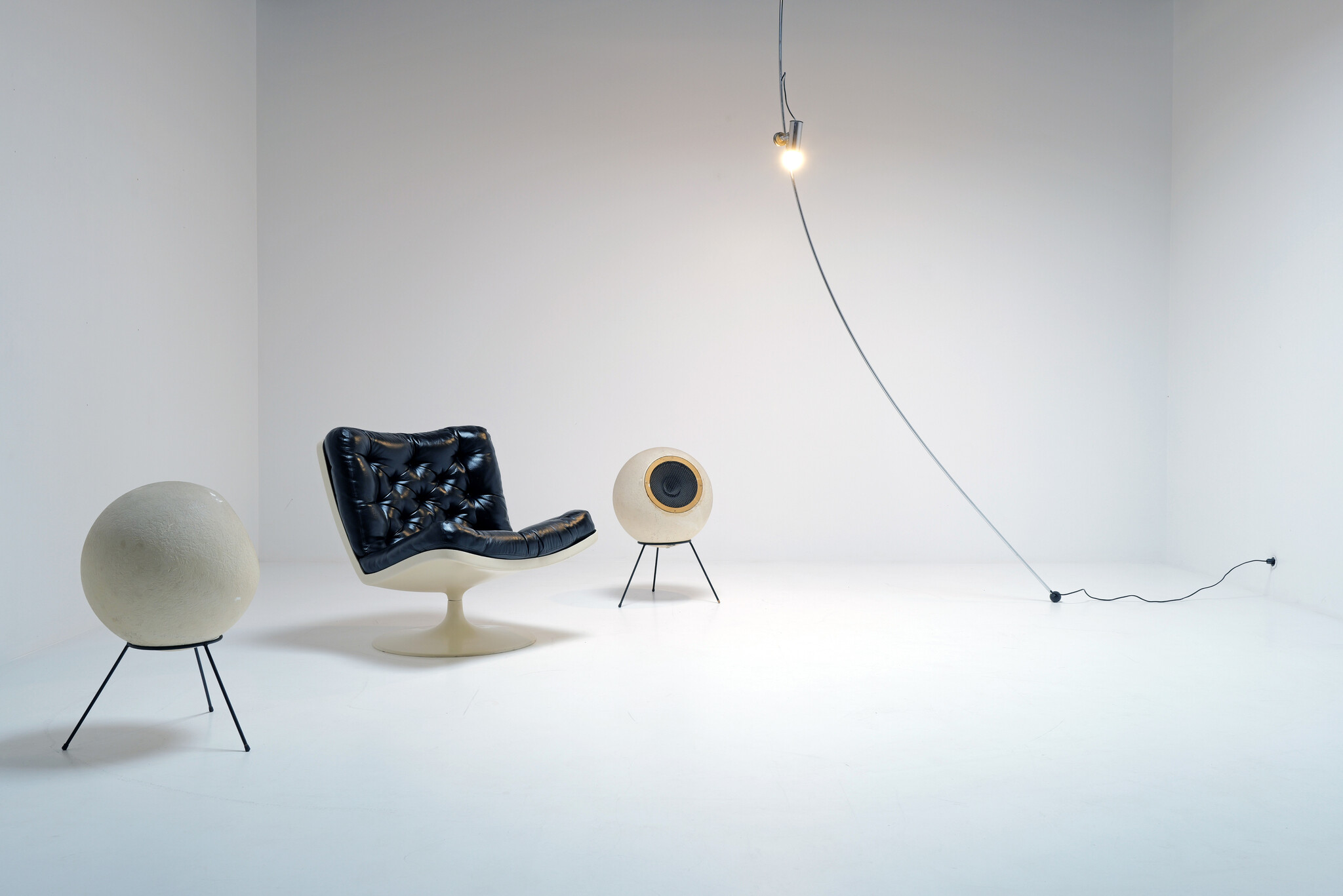 Elipson vintage luidsprekers in gips, 1960's