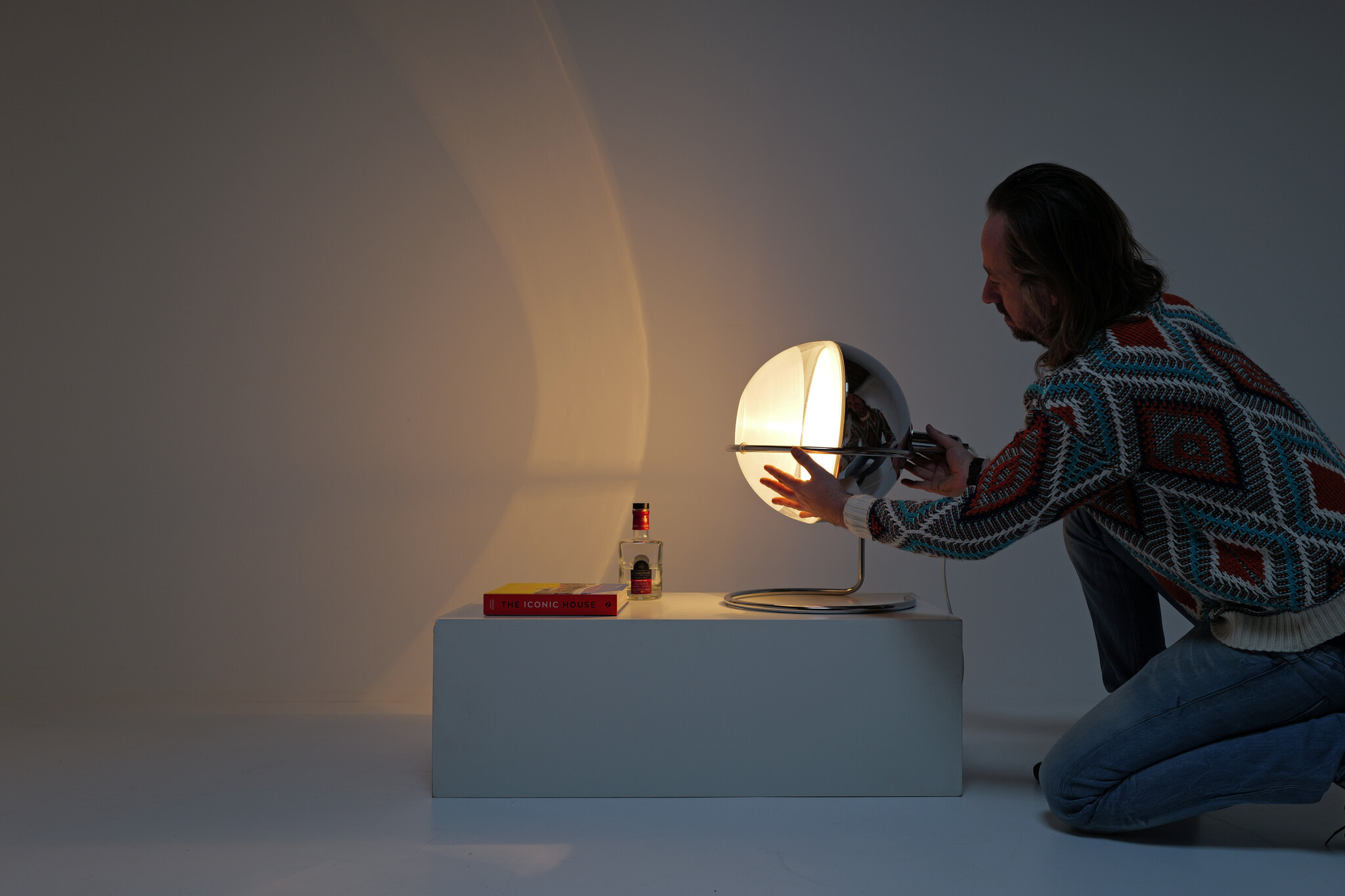 Focus Table Lamp by Fabio Lenci for Guzzini, 1970s – Special Chrome Edition