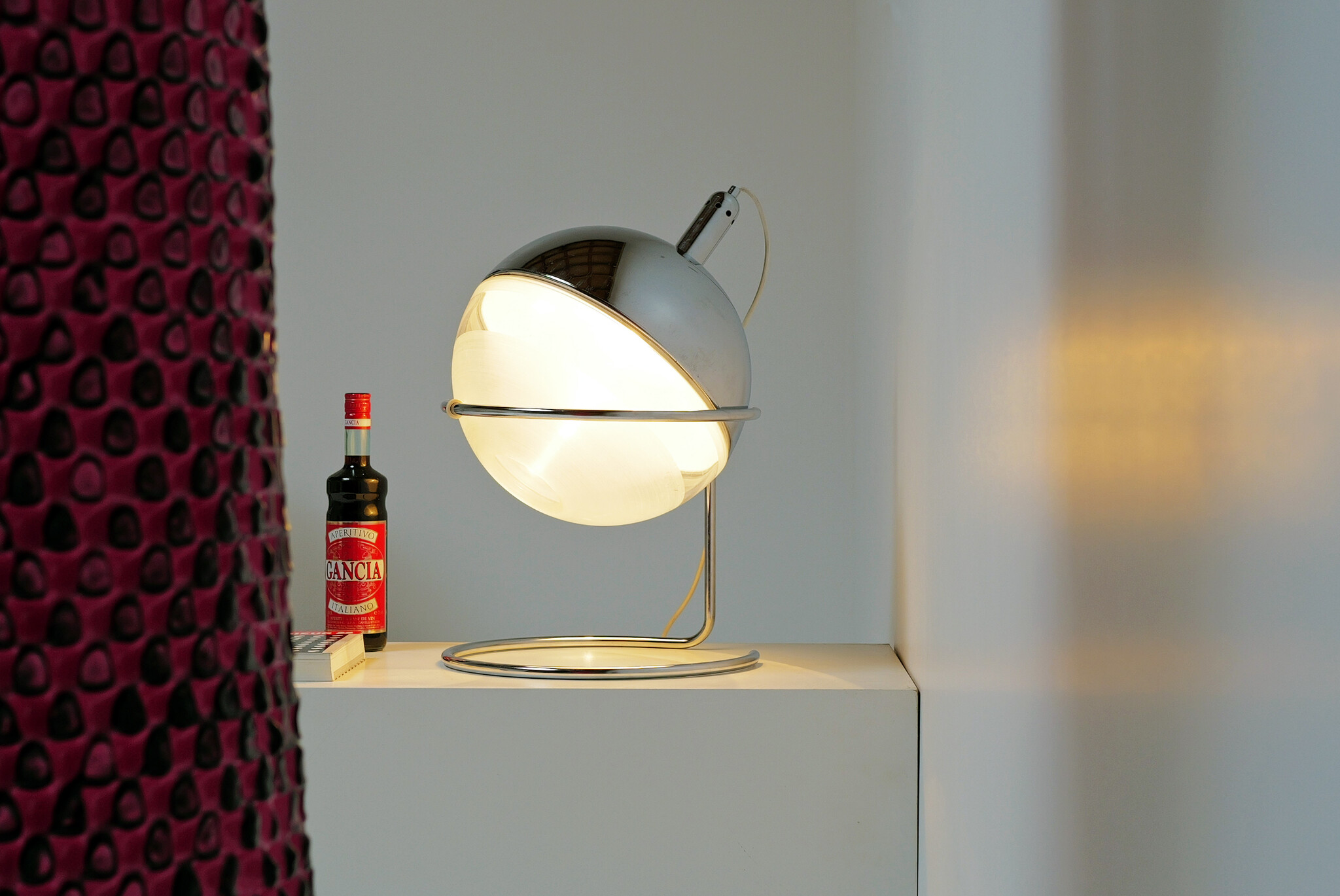 Focus Table Lamp by Fabio Lenci for Guzzini, 1970s – Special Chrome Edition