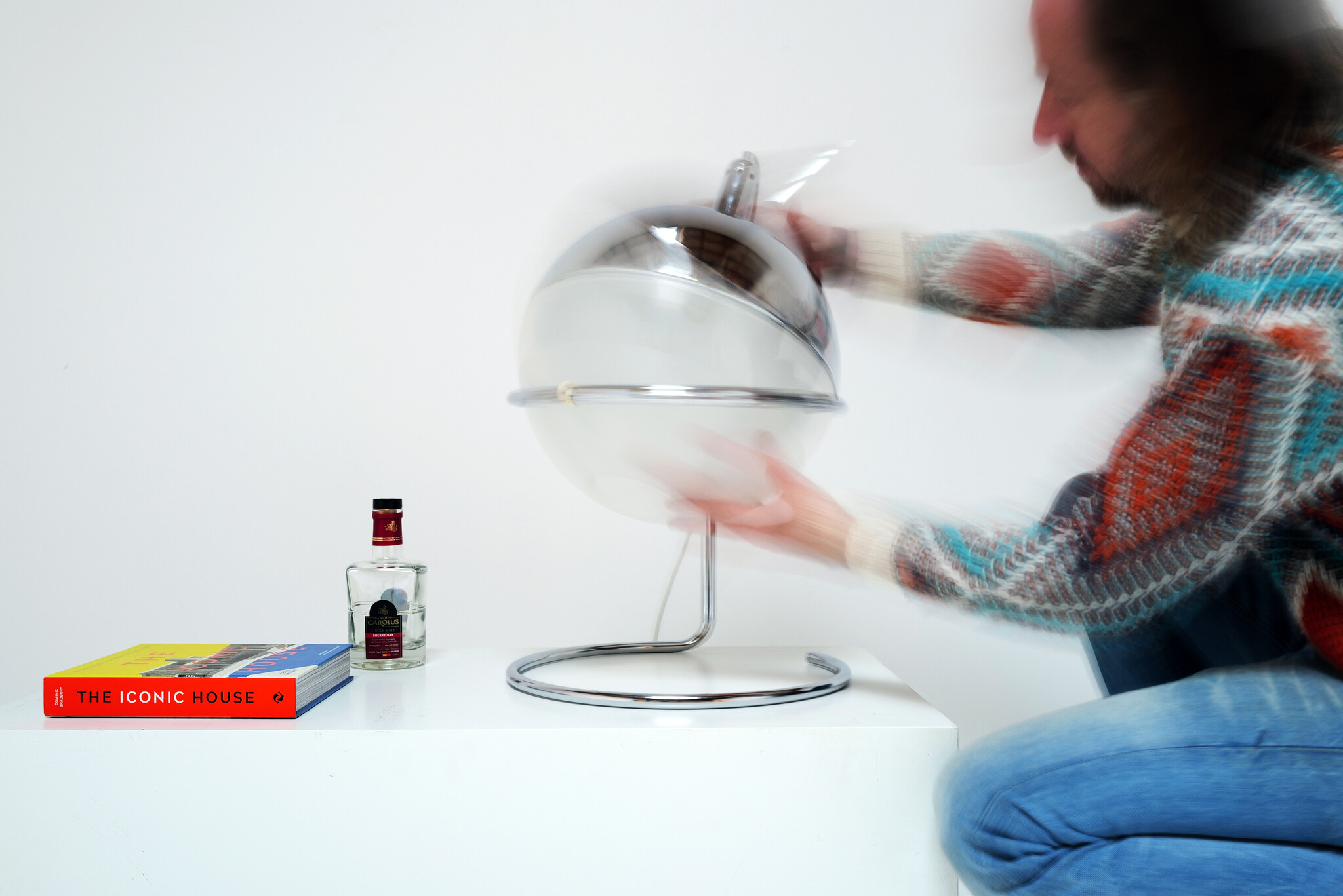 Focus Table Lamp by Fabio Lenci for Guzzini, 1970s – Special Chrome Edition