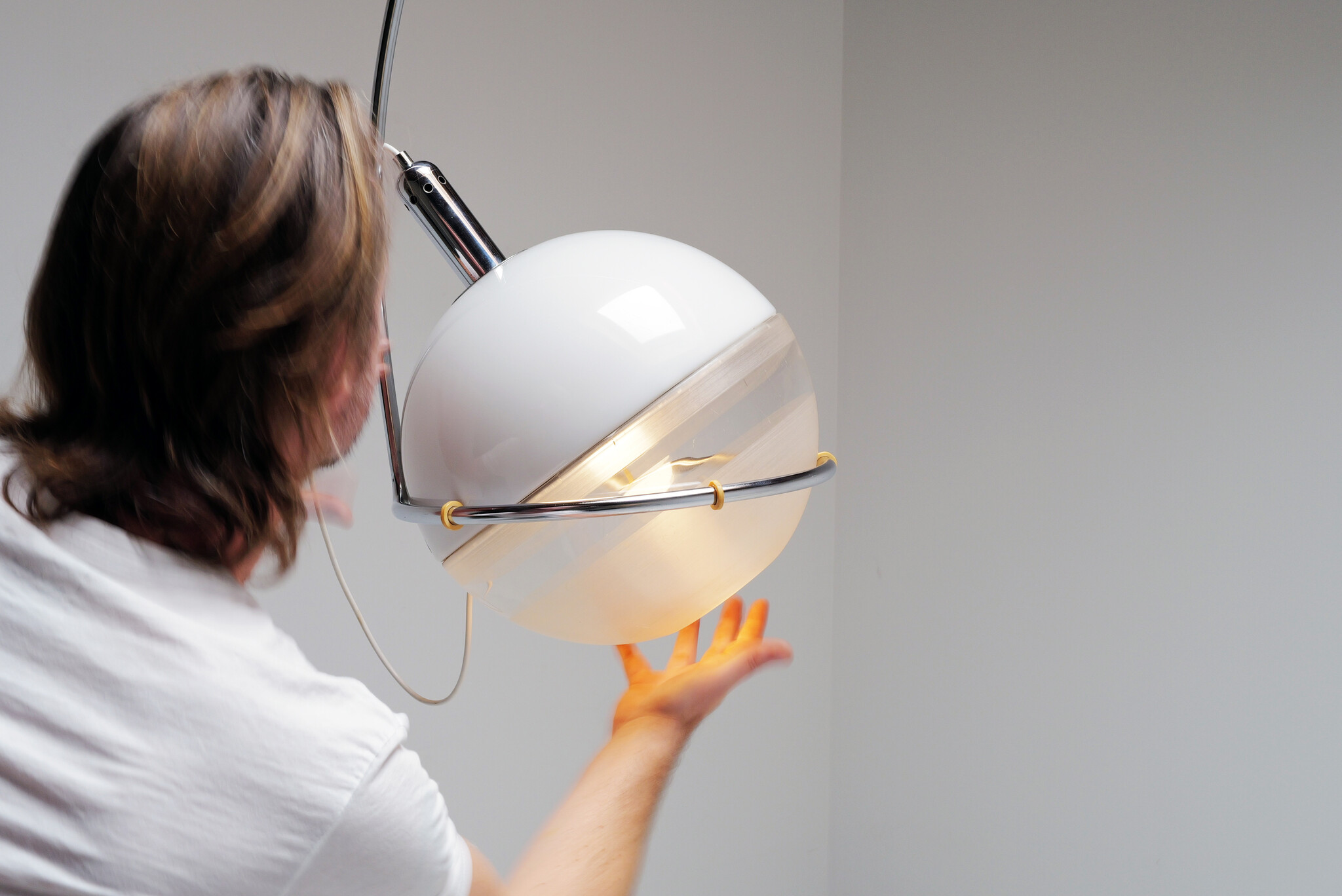 Spaceage vloerlamp van Fabio Lenci voor Guzzini, 1970's