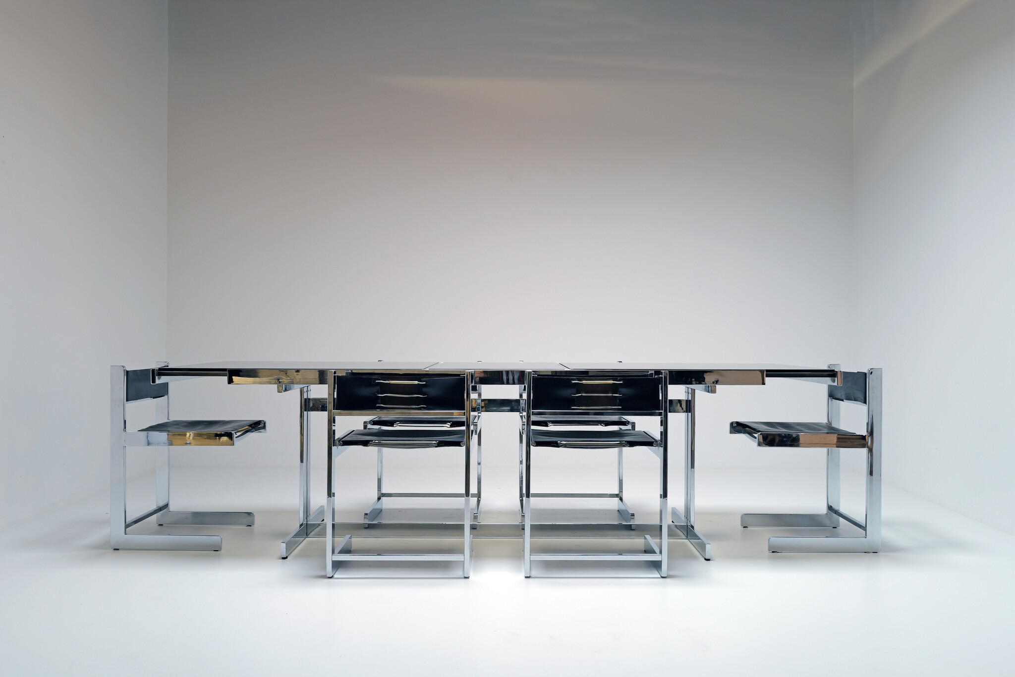 Brutalist chromen dining chairs voor Sigma, België, 1967