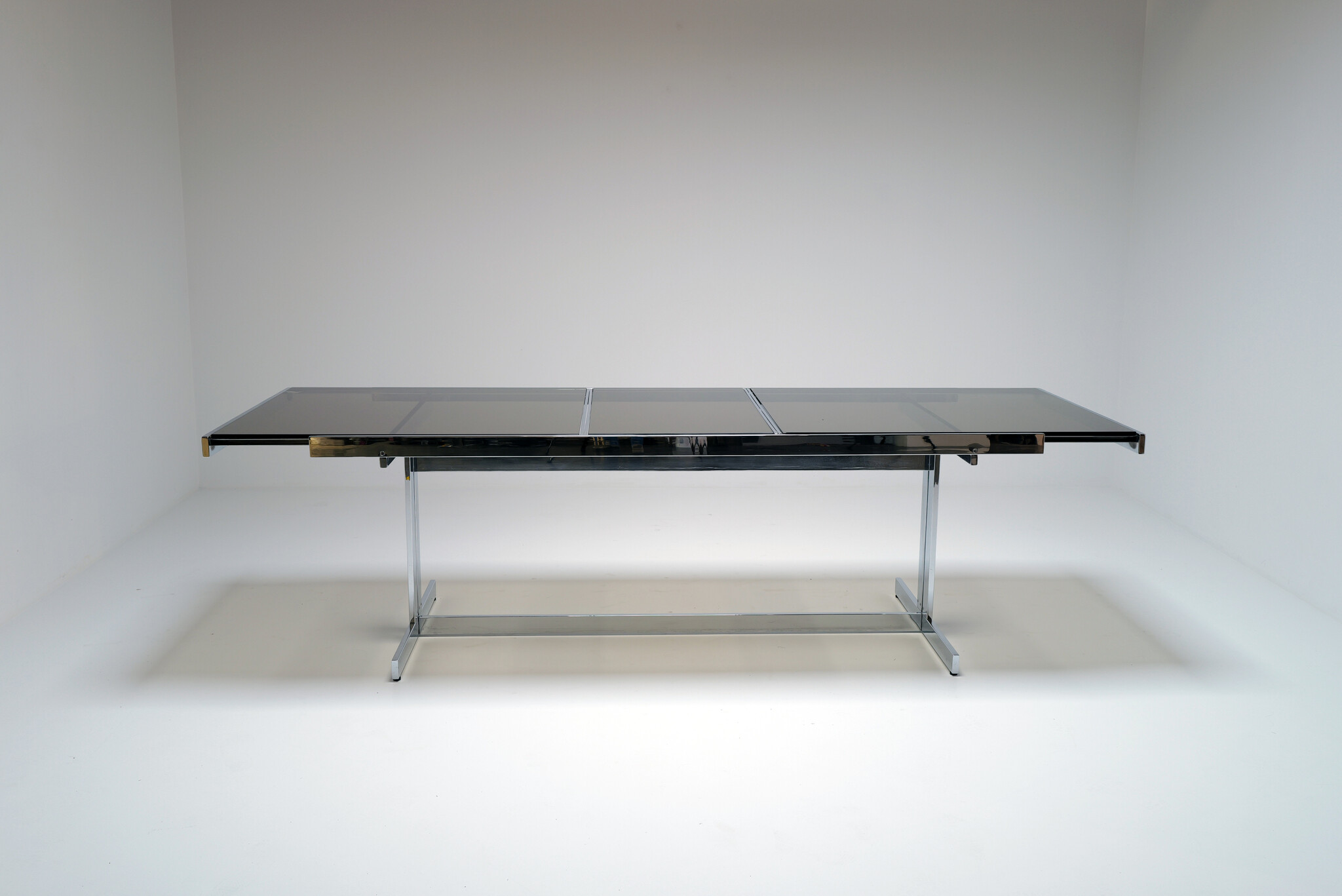 Brutalist chromen eettafel voor Sigma, België, 1967