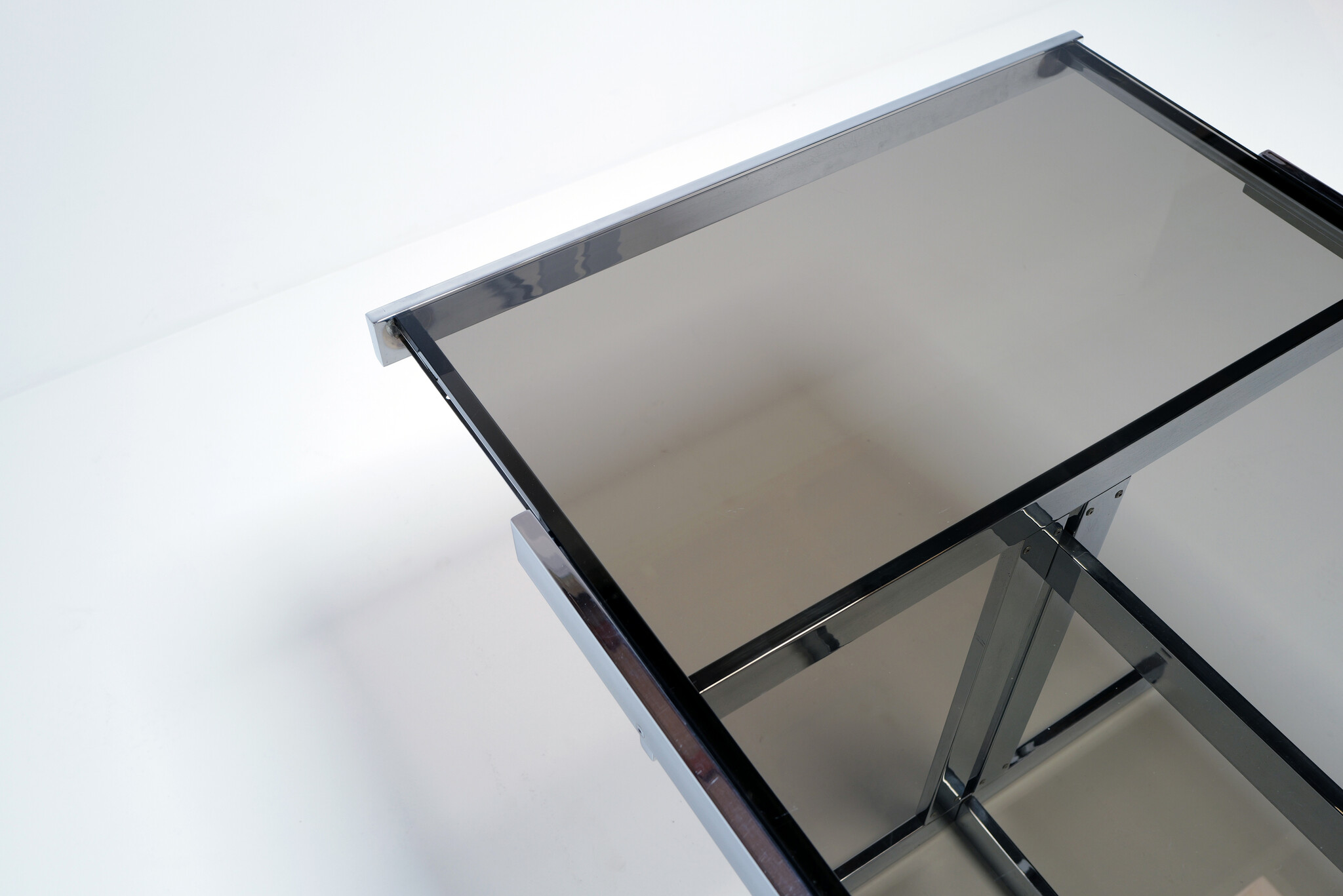 Brutalist chromen eettafel voor Sigma, België, 1967