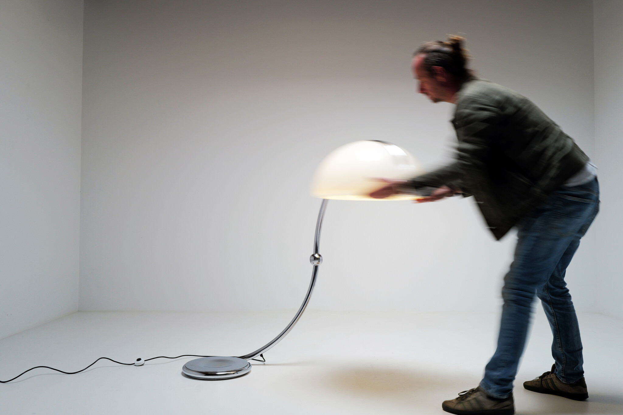 Italiaanse Serpente vloerlamp van Elio Martinelli, 1965