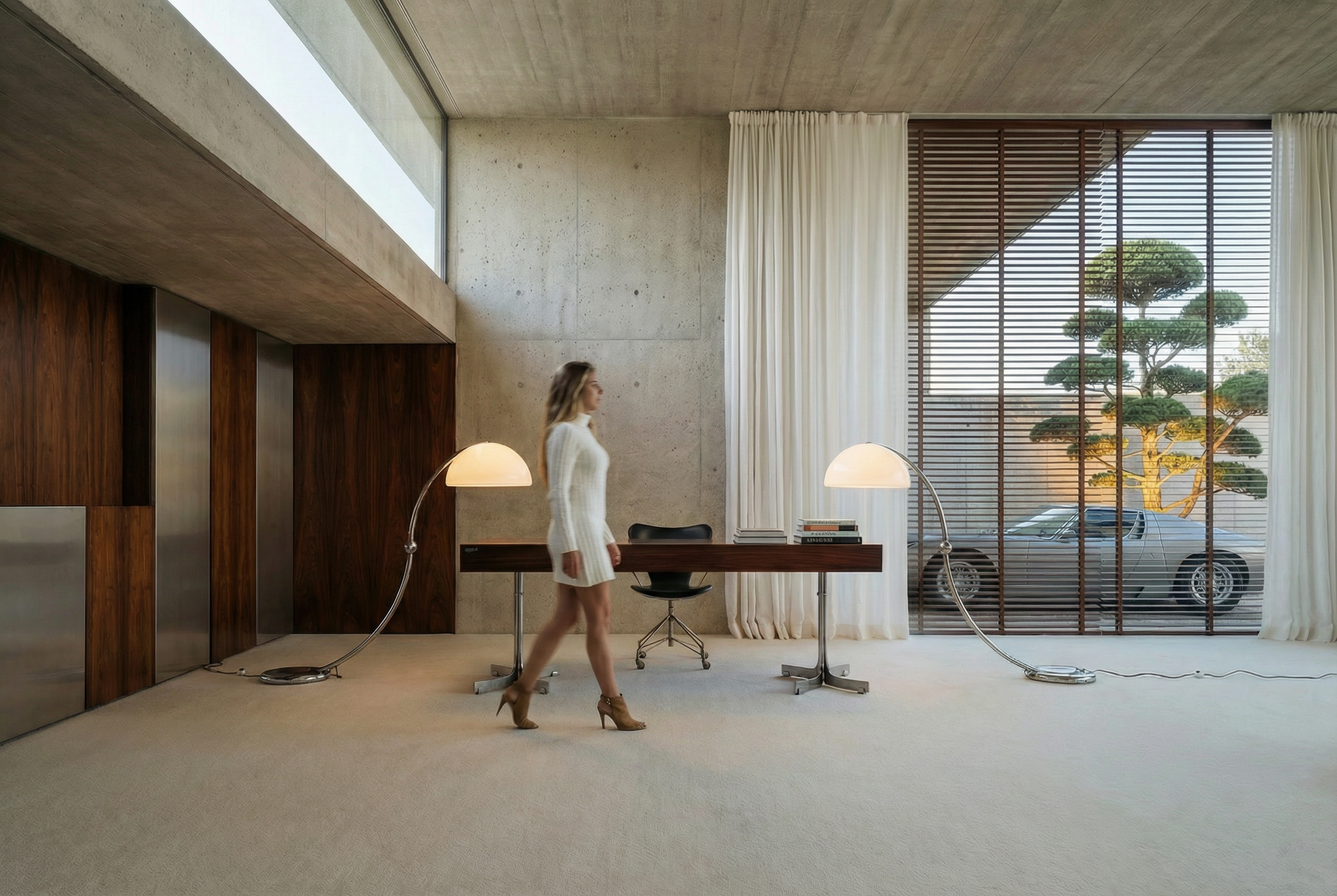 Exclusieve desk van Trau Arredamenti Metallici S.P.A, 1960s