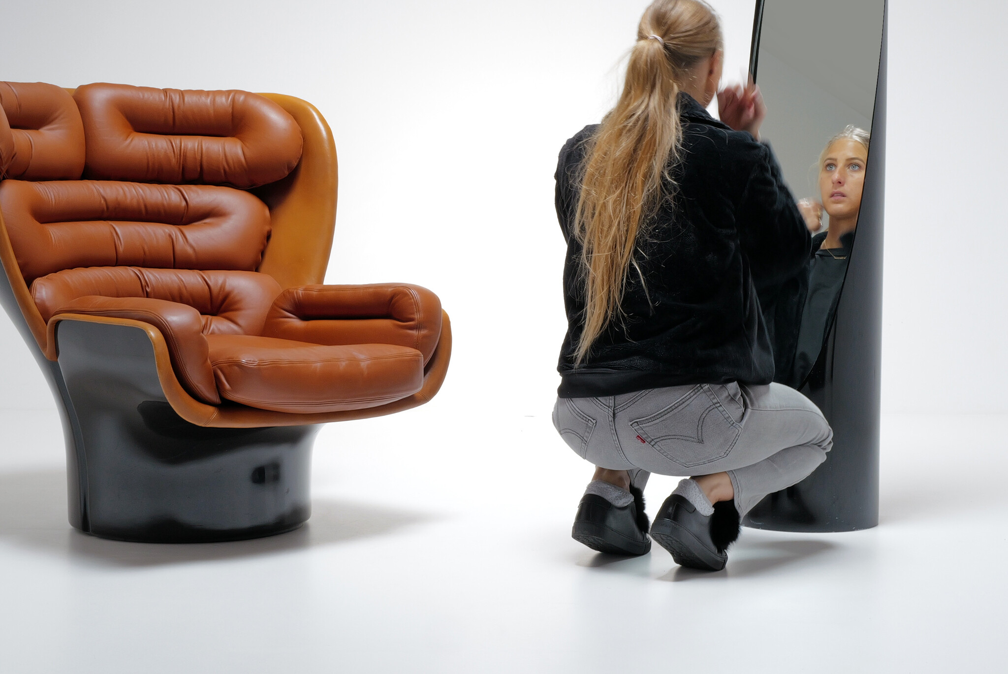 Lipstick spiegel door Roger Lecal voor Chabrières & Co, 1970s