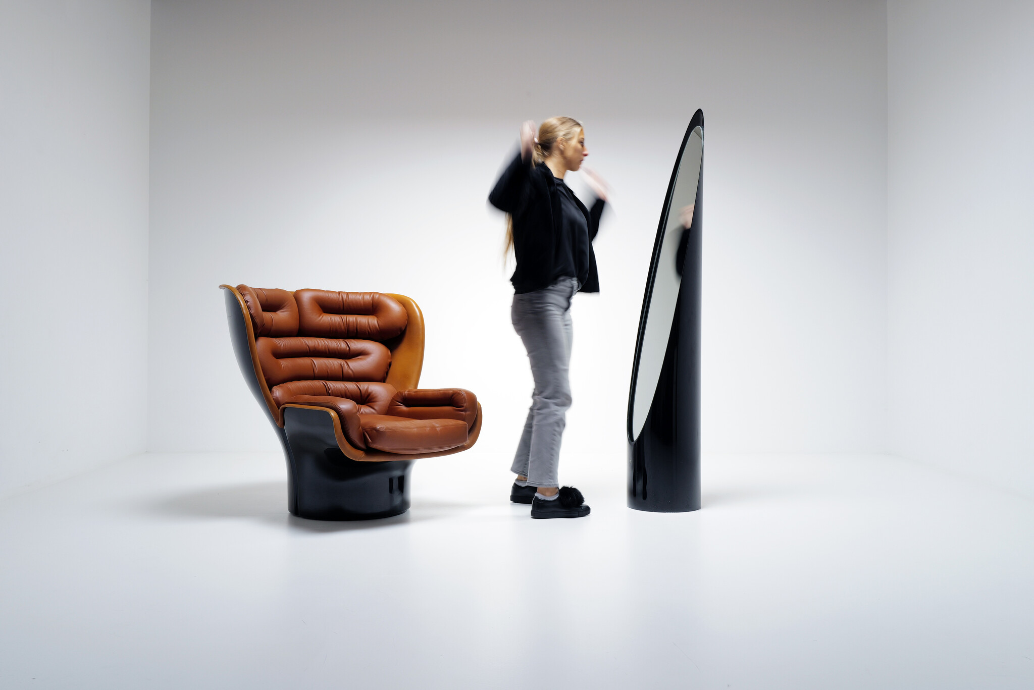 Lipstick spiegel door Roger Lecal voor Chabrières & Co, 1970s