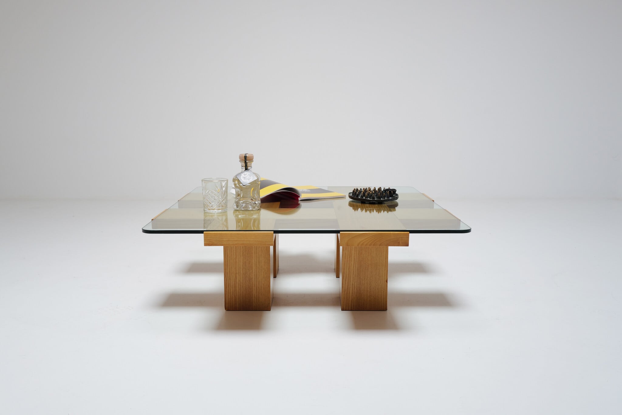 Mid-Century Modern salontafel met grid motief, toegeschreven aan Marco Zanuso, 1960s