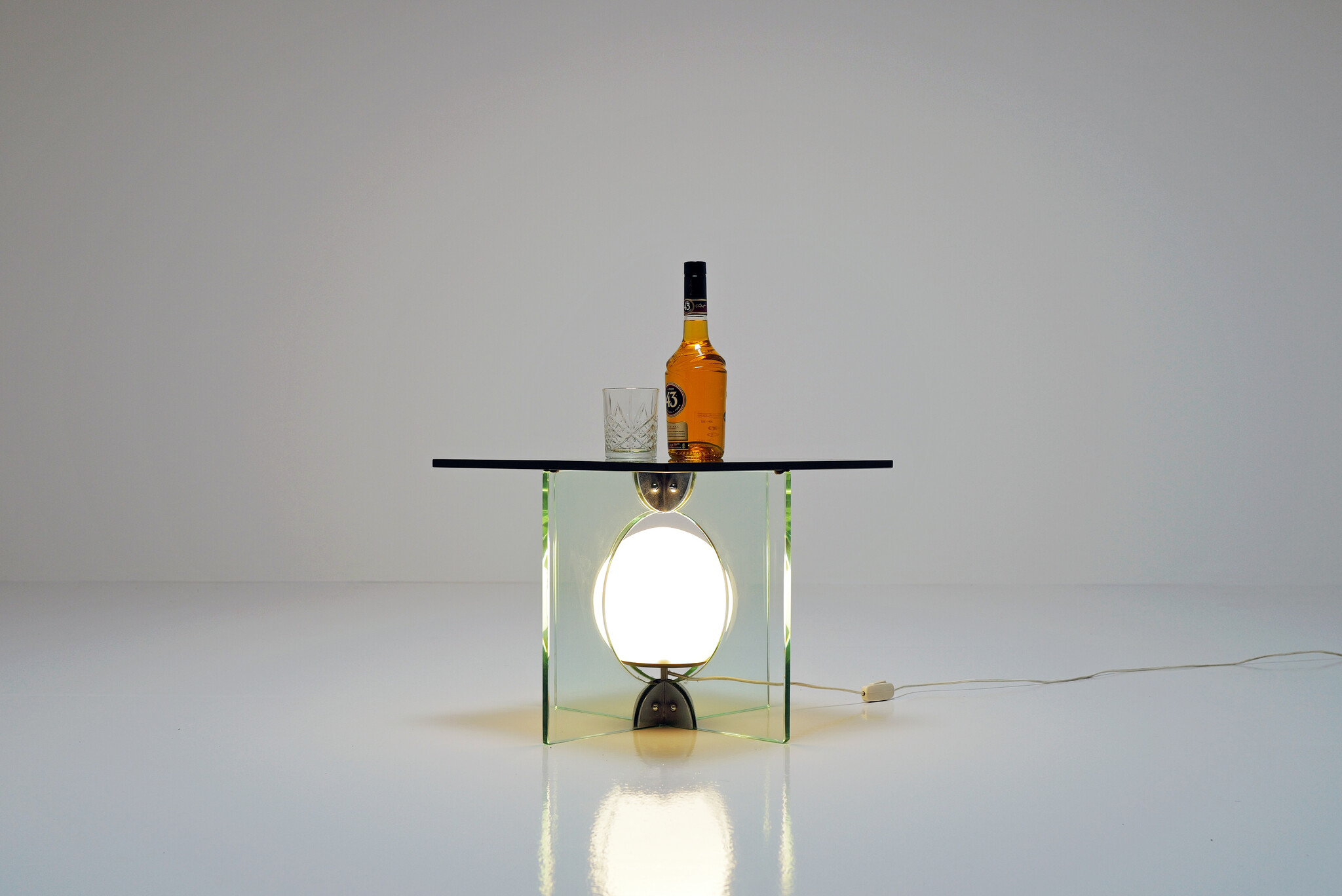 Glass side Table by Giorgio Reggiori for Gallotti & Radice, 1970's