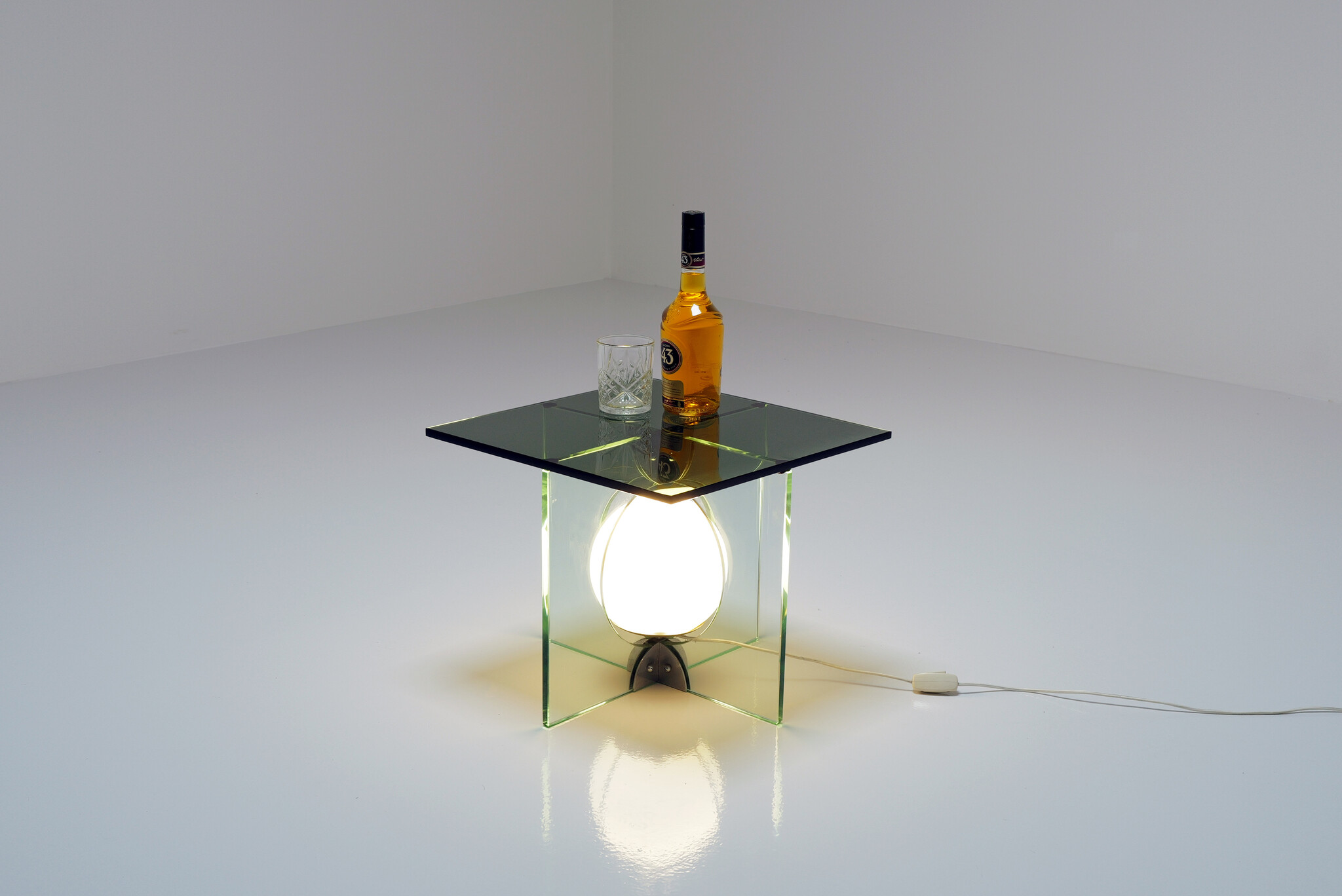 Glass side Table by Giorgio Reggiori for Gallotti & Radice, 1970's