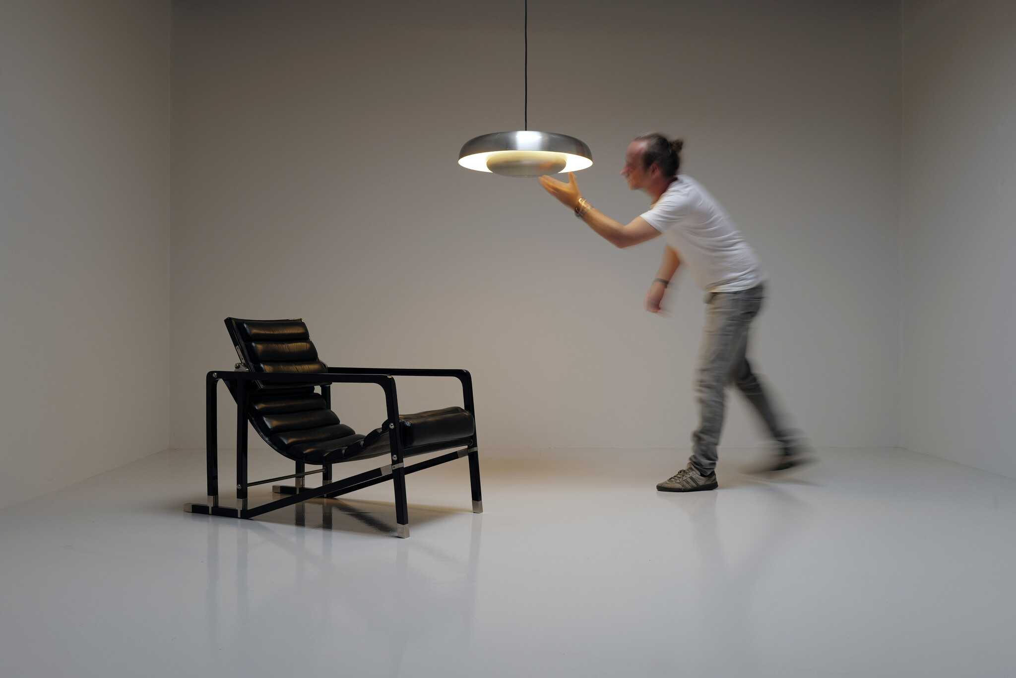 Aluminium Ceiling Lamp by Pirro Cuniberti for Sirrah, 1970's