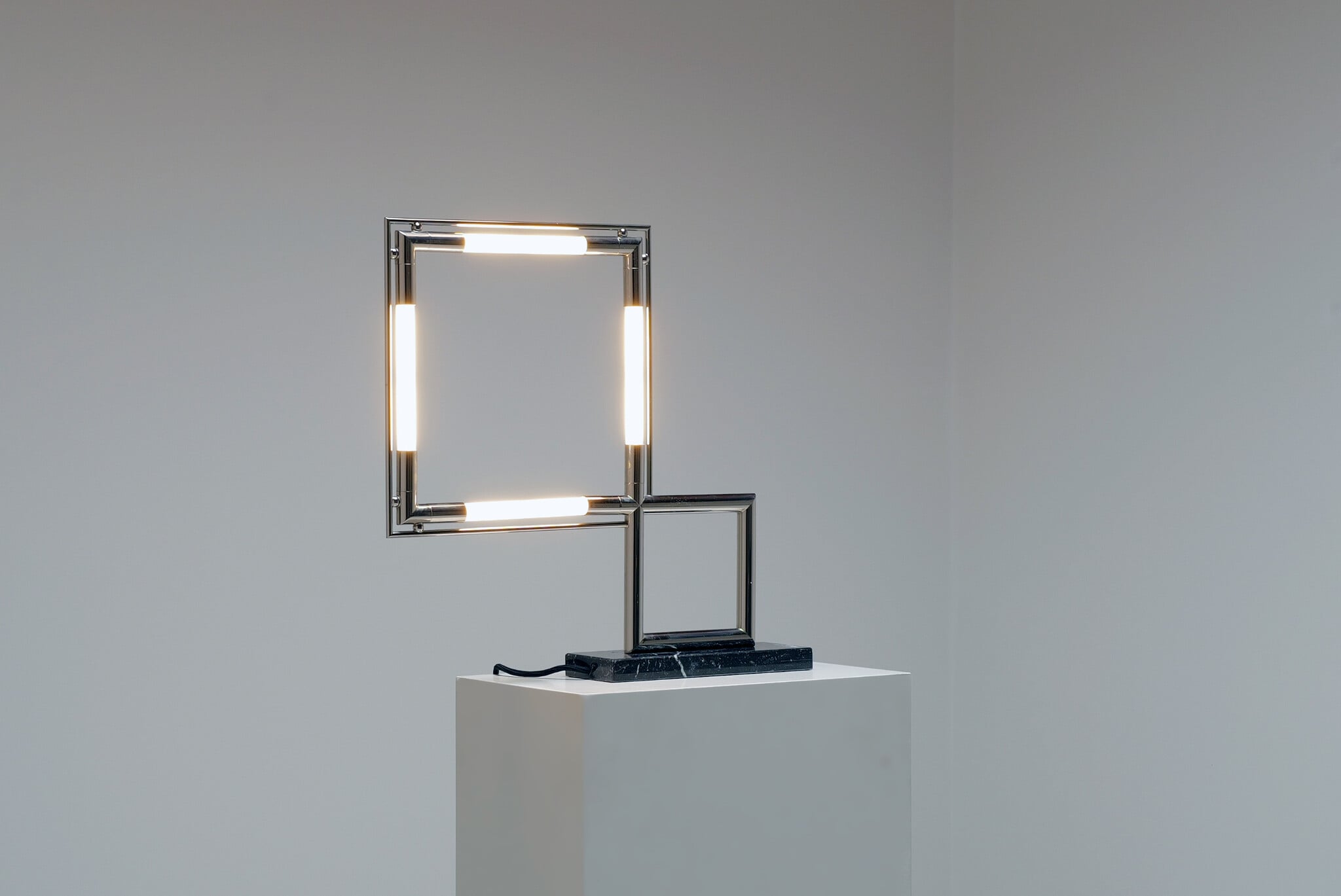 Table Lamp Quadro by Jacques Adnet, 1960s