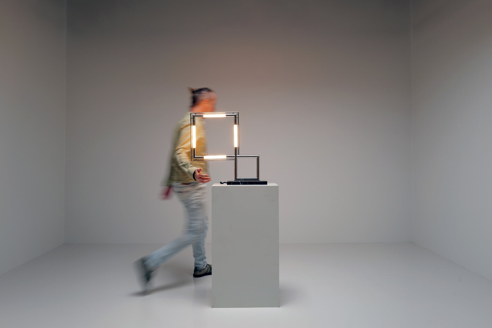 Table Lamp Quadro by Jacques Adnet, 1960s