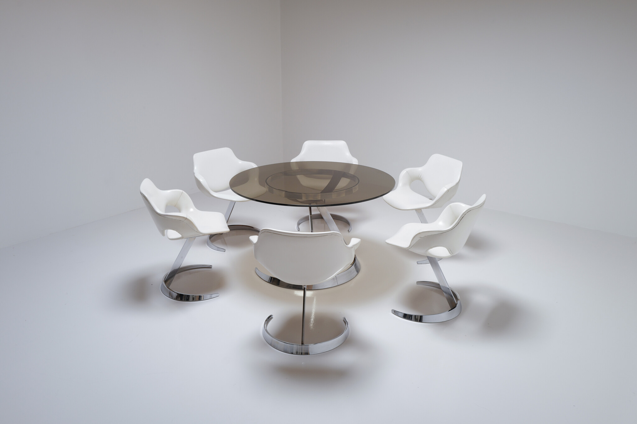 Euro International Steel dining set, België, 1970s