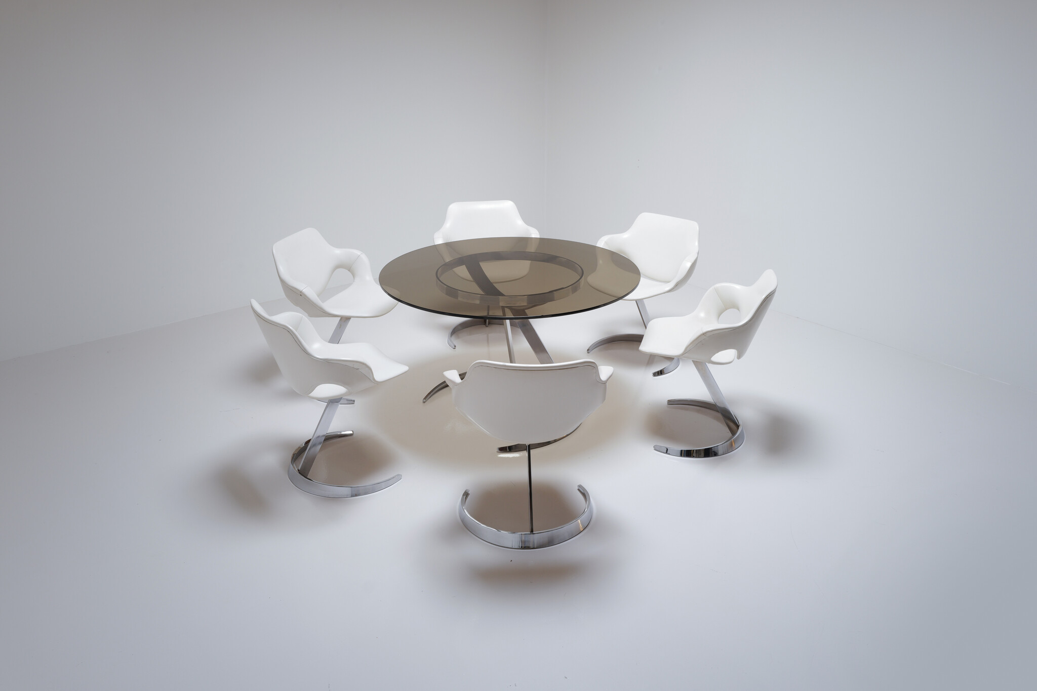 Euro International Steel dining set, België, 1970s