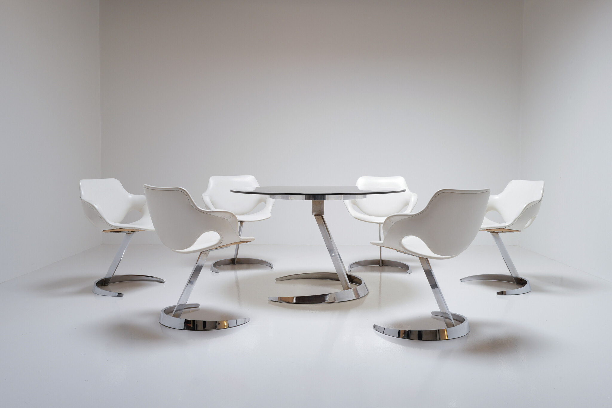 Euro International Steel dining set, België, 1970s