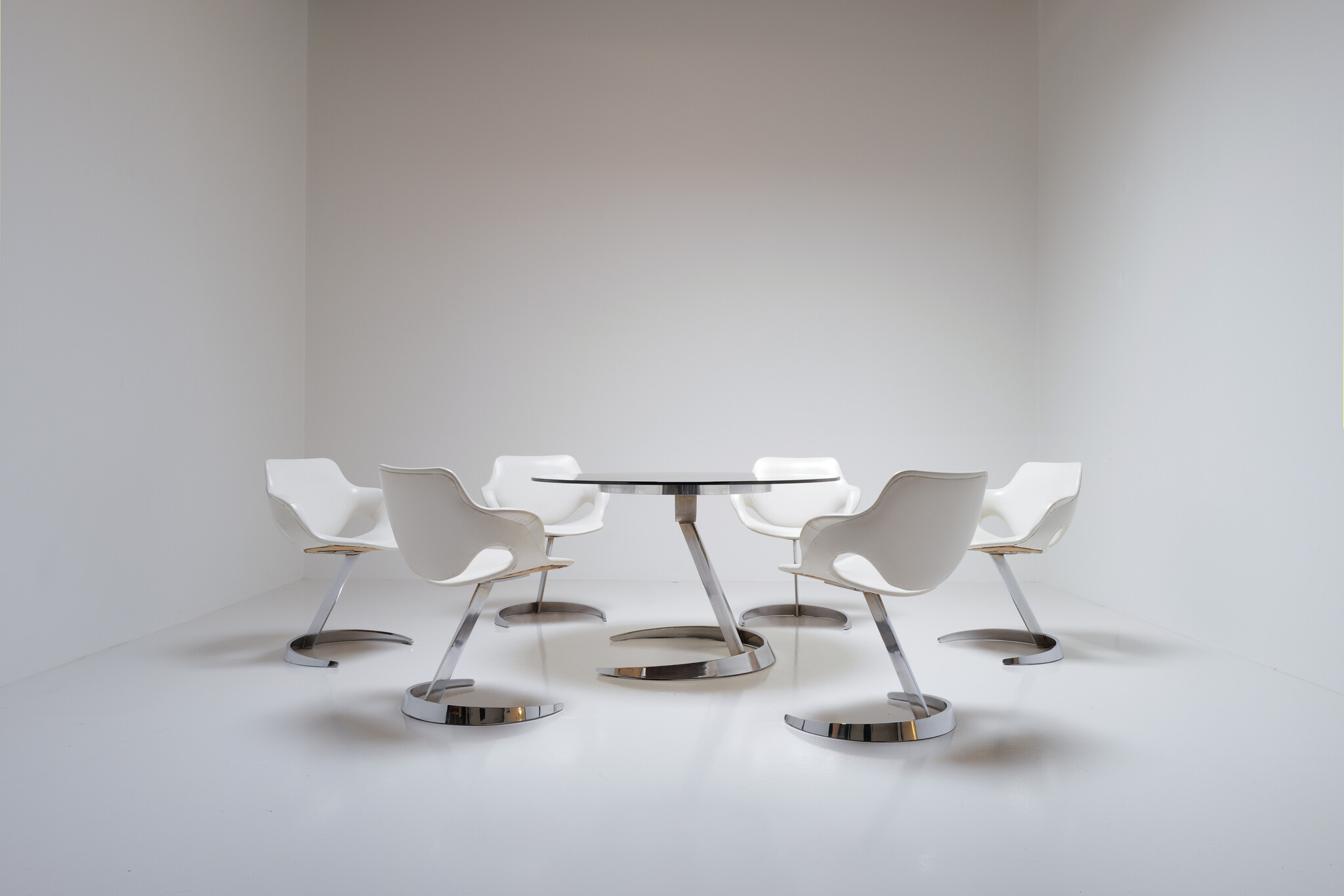 Euro International Steel dining set, België, 1970s