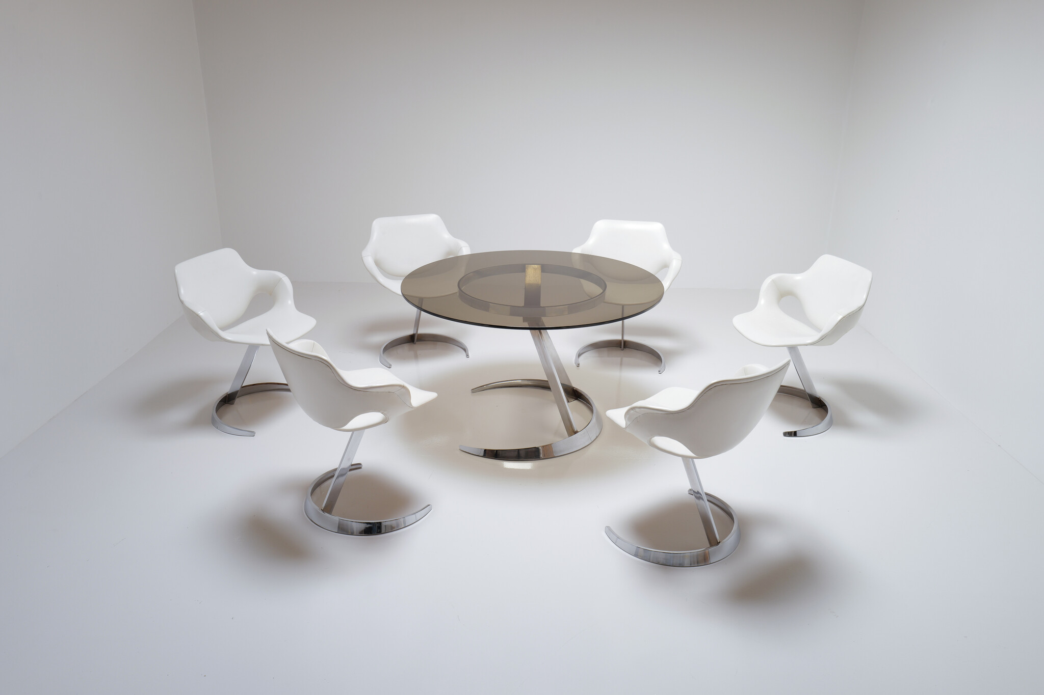 Euro International Steel dining set, België, 1970s