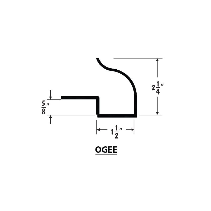 Concrete Countertop Randprofiel-Ogee Edge - 57mm