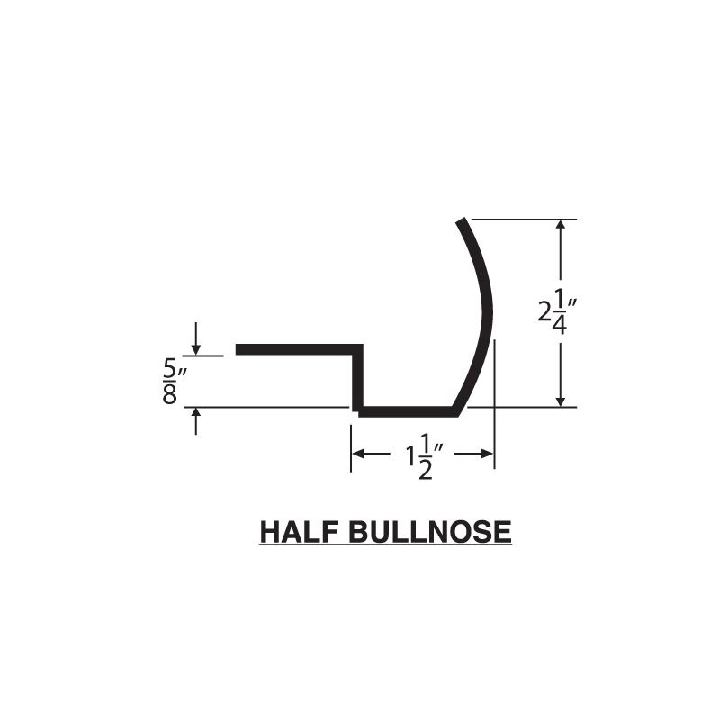 Concrete Countertop Half Bullnose- 57mm