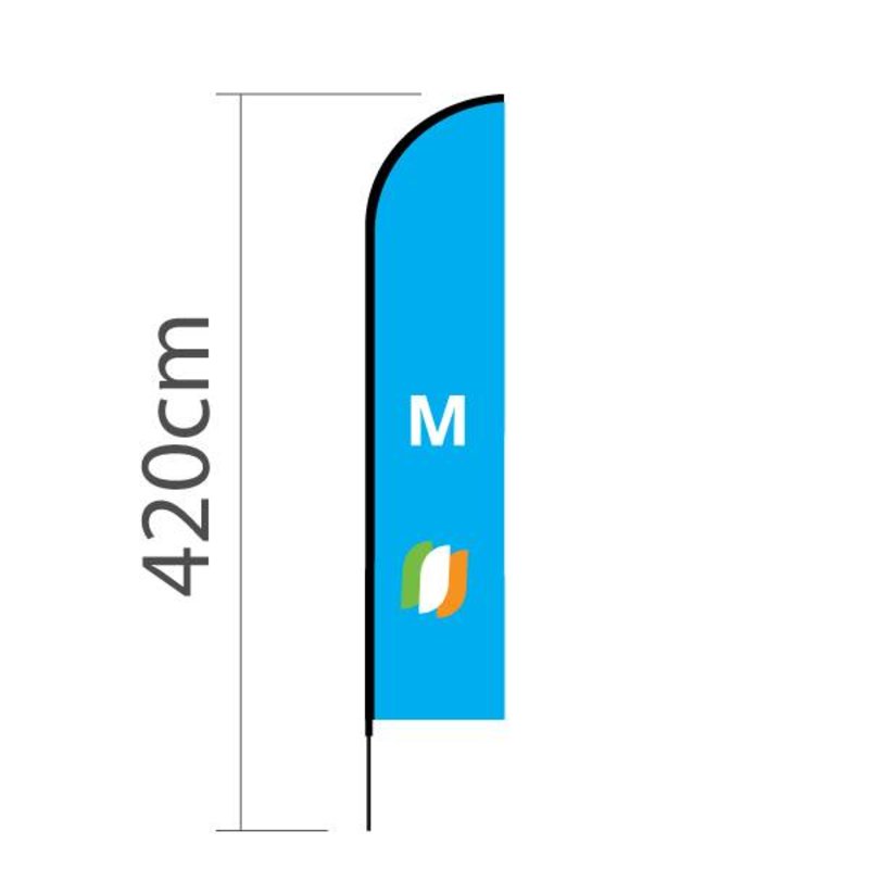 Beach flag Straight M - 70x330cm (28" x 130")